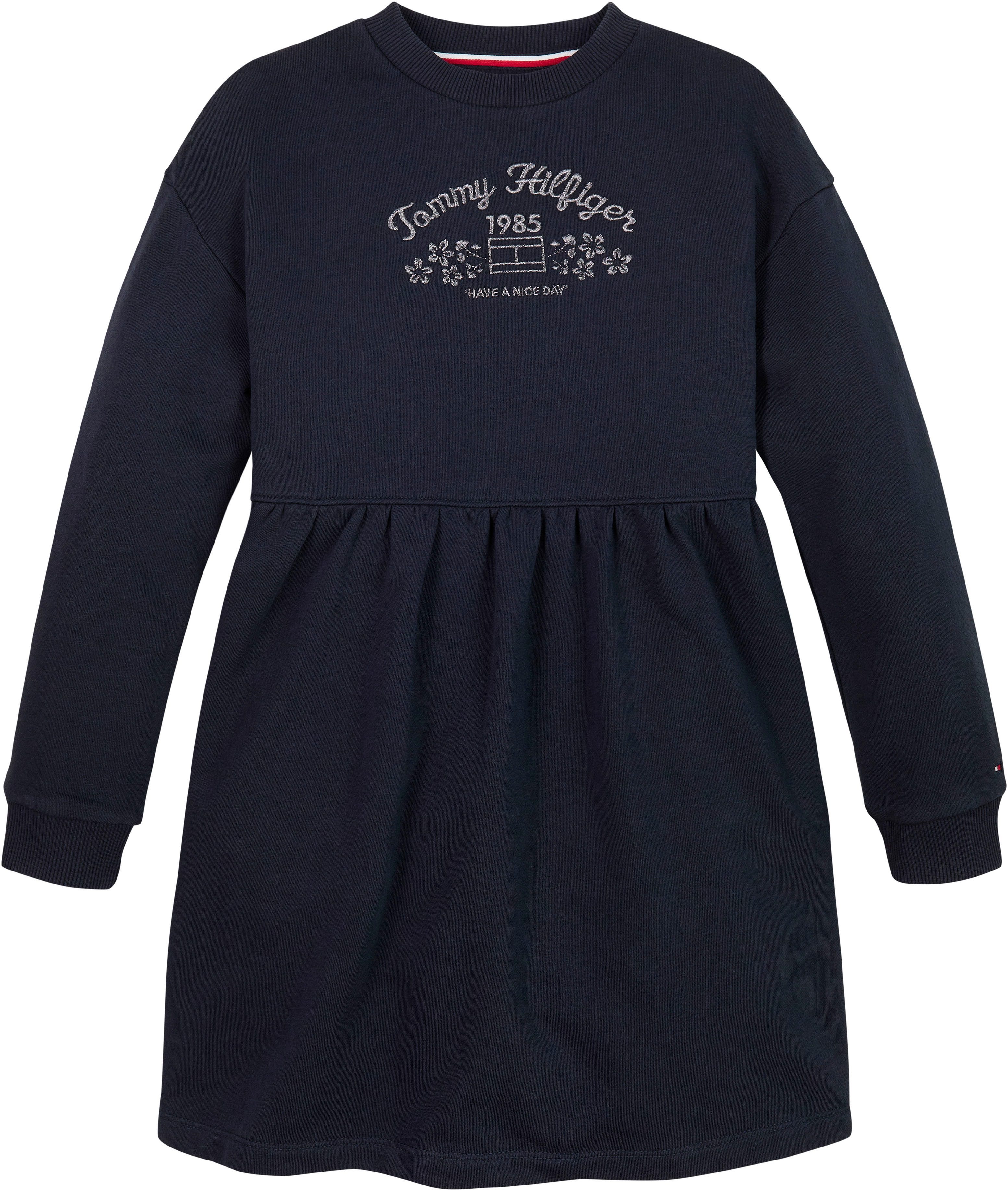 Tommy Hilfiger Gebreide jurk EMB FLOWER KNITTED DRESS LS Kinderen tot 16 jaar met logo-opdruk