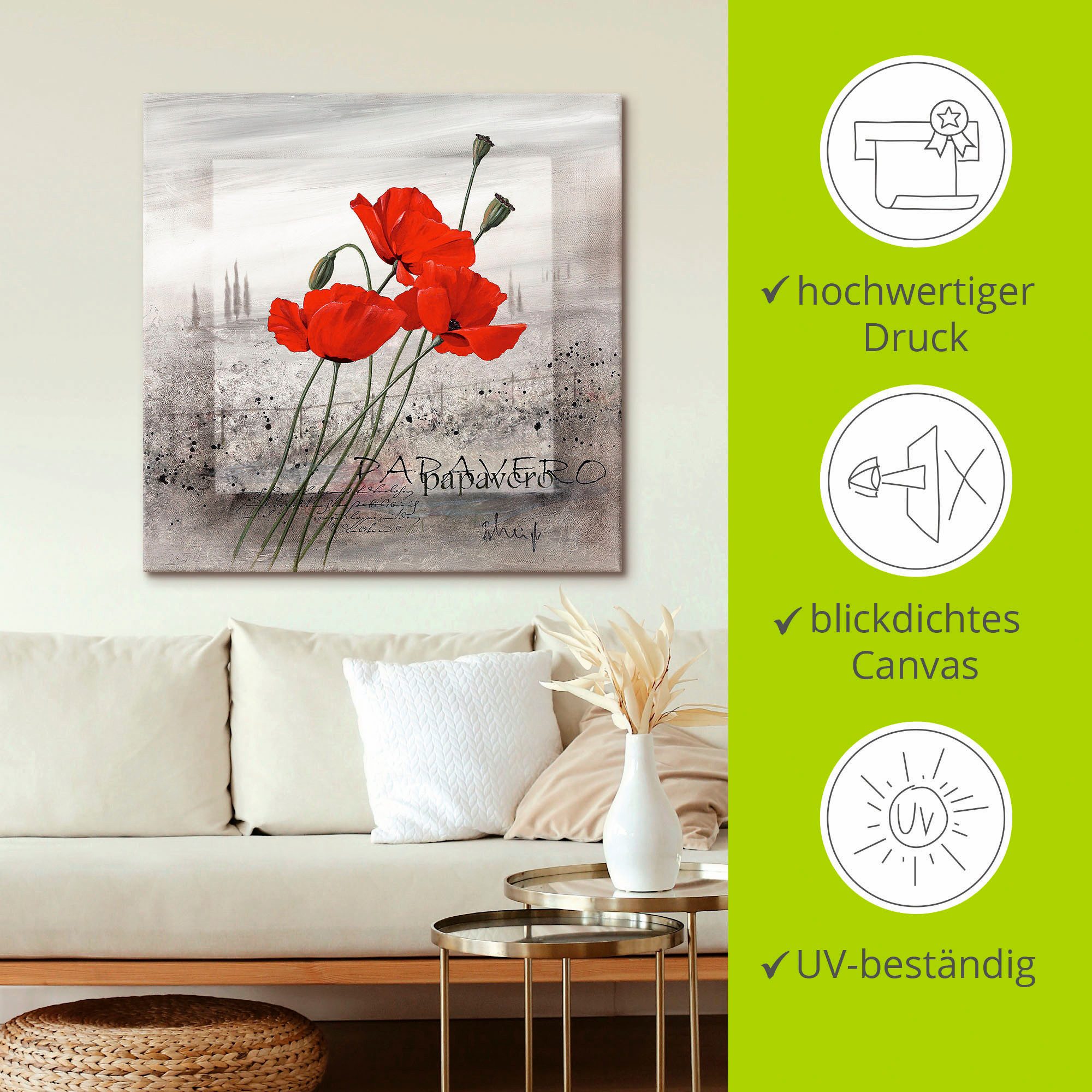 Artland Artprint Klaprozen als artprint op linnen, poster, muursticker in verschillende maten