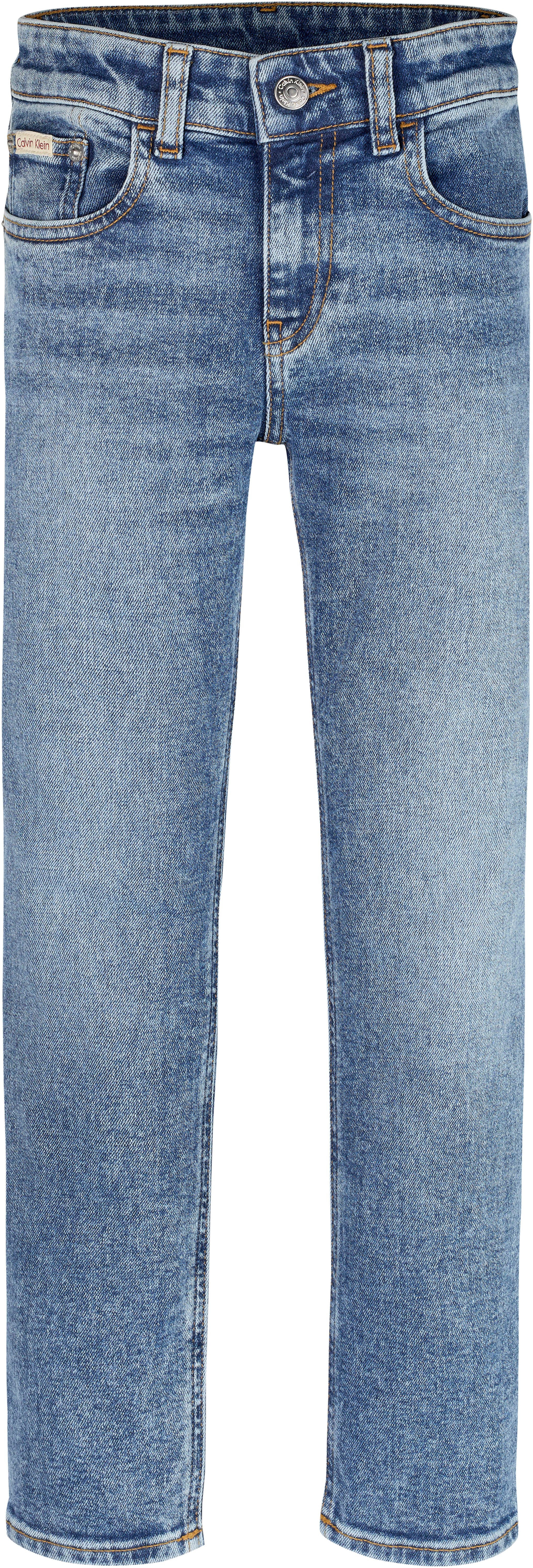 Calvin Klein Straight jeans Reg Straight Wash Blue Hero Cf voor kinderen tot 16 jaar in 5-pocket-stijl