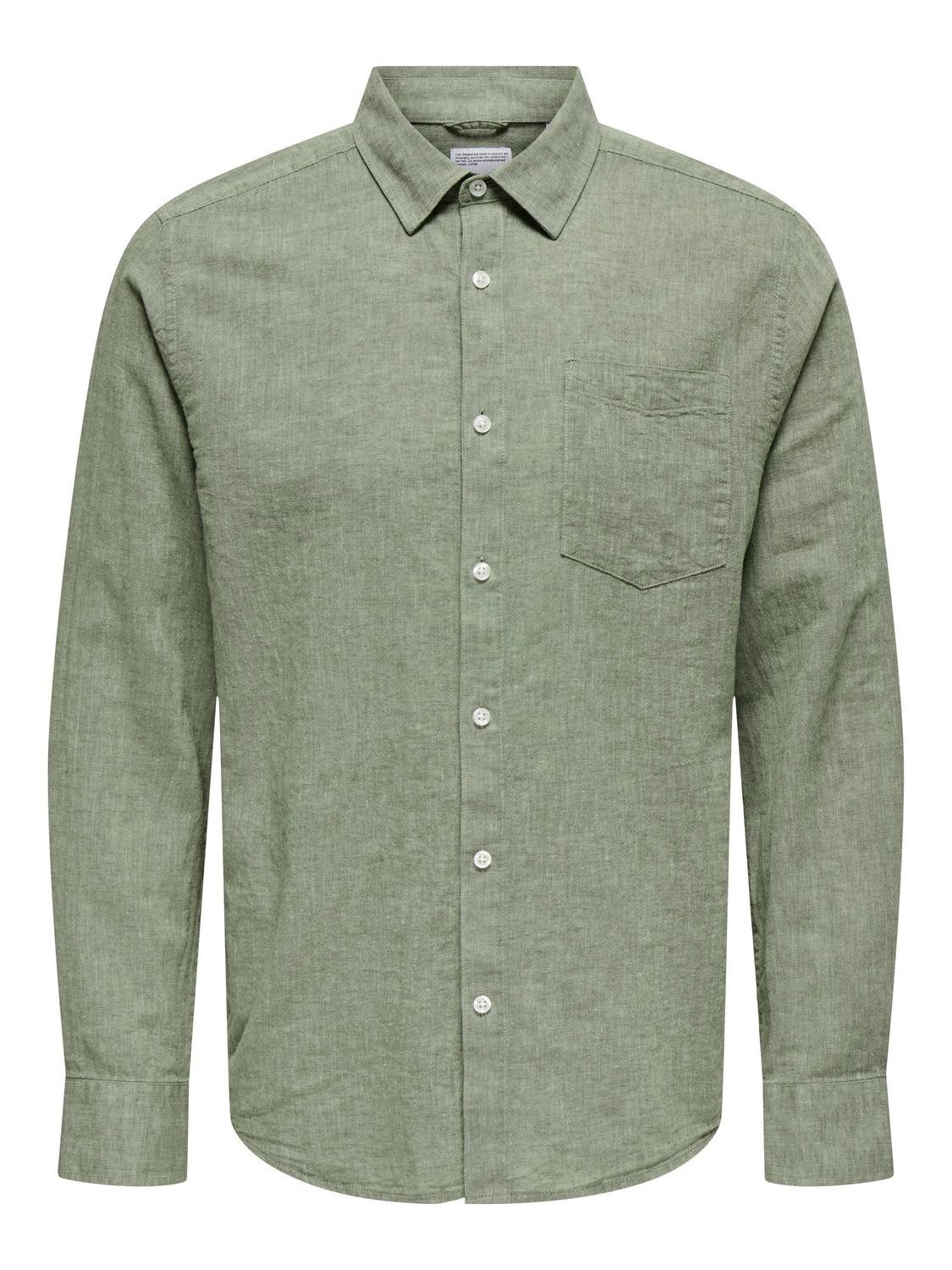 ONLY & SONS Overhemd met lange mouwen ONSCAIDEN LIFE REG LS 1 PKT SHIRT NOOS