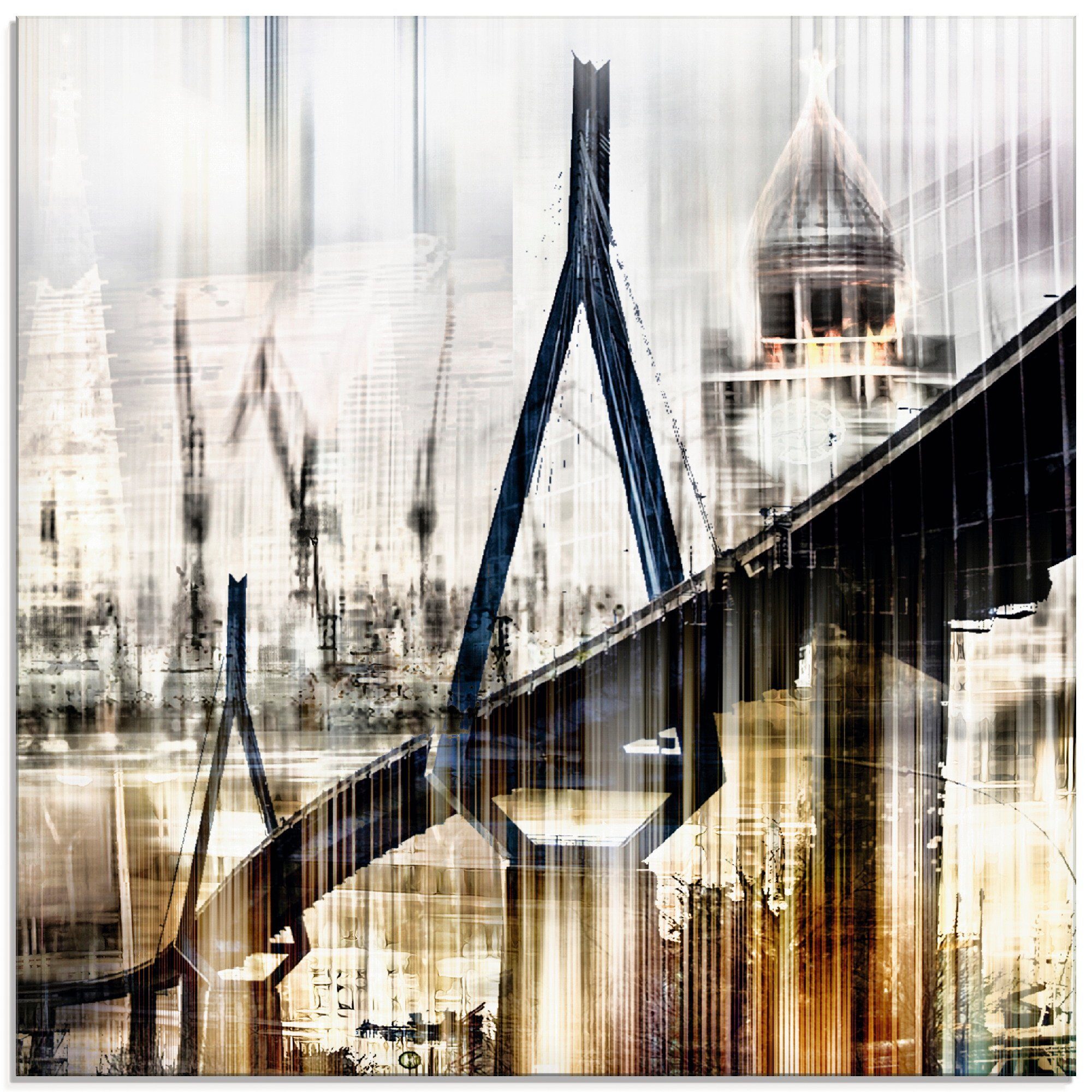 Artland Print op glas Hamburg Skyline collage III (1 stuk)