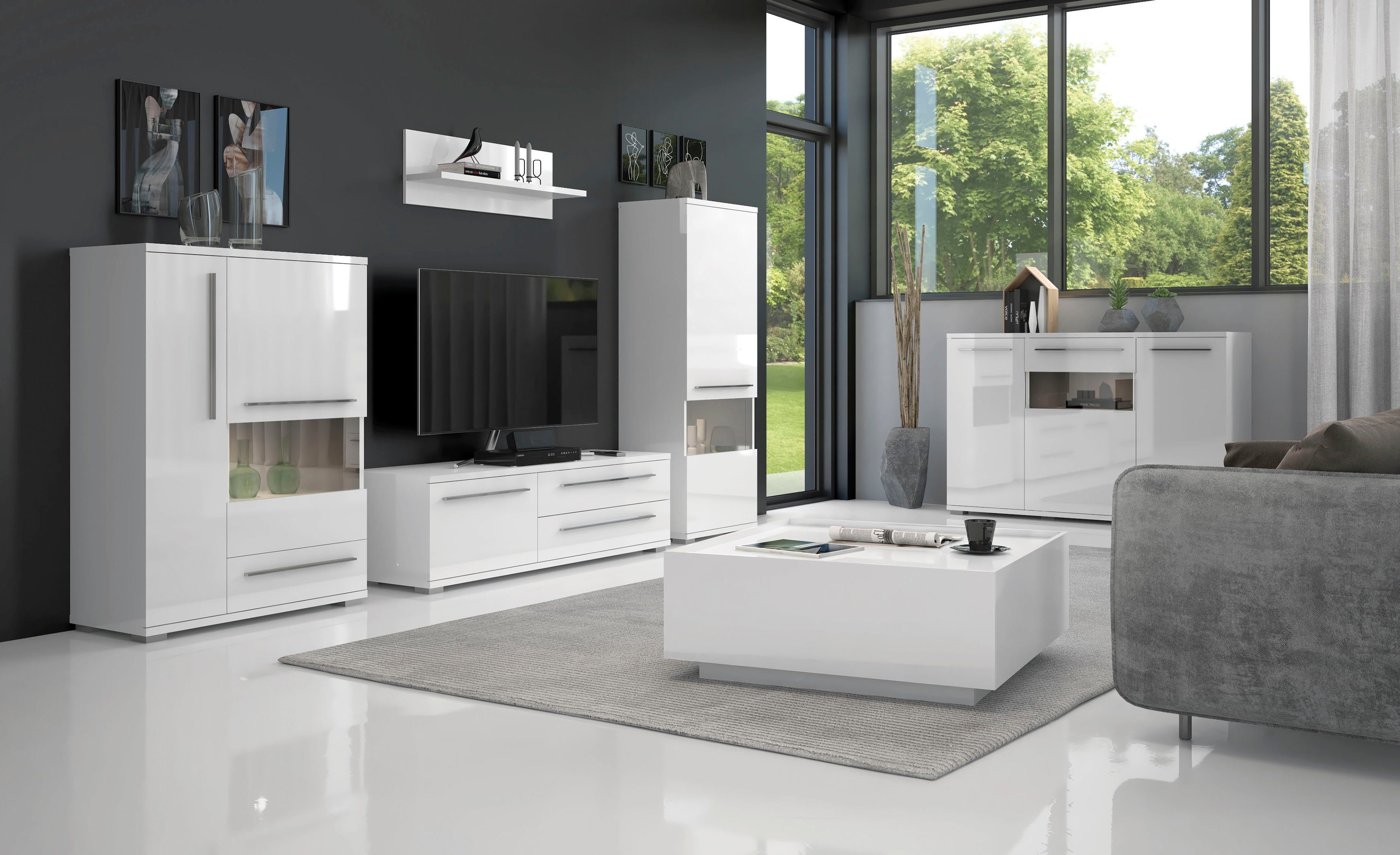 Places of Style Salontafel Piano hoogwaardig uv gelakt, met twee laden inclusief soft-closefunctie