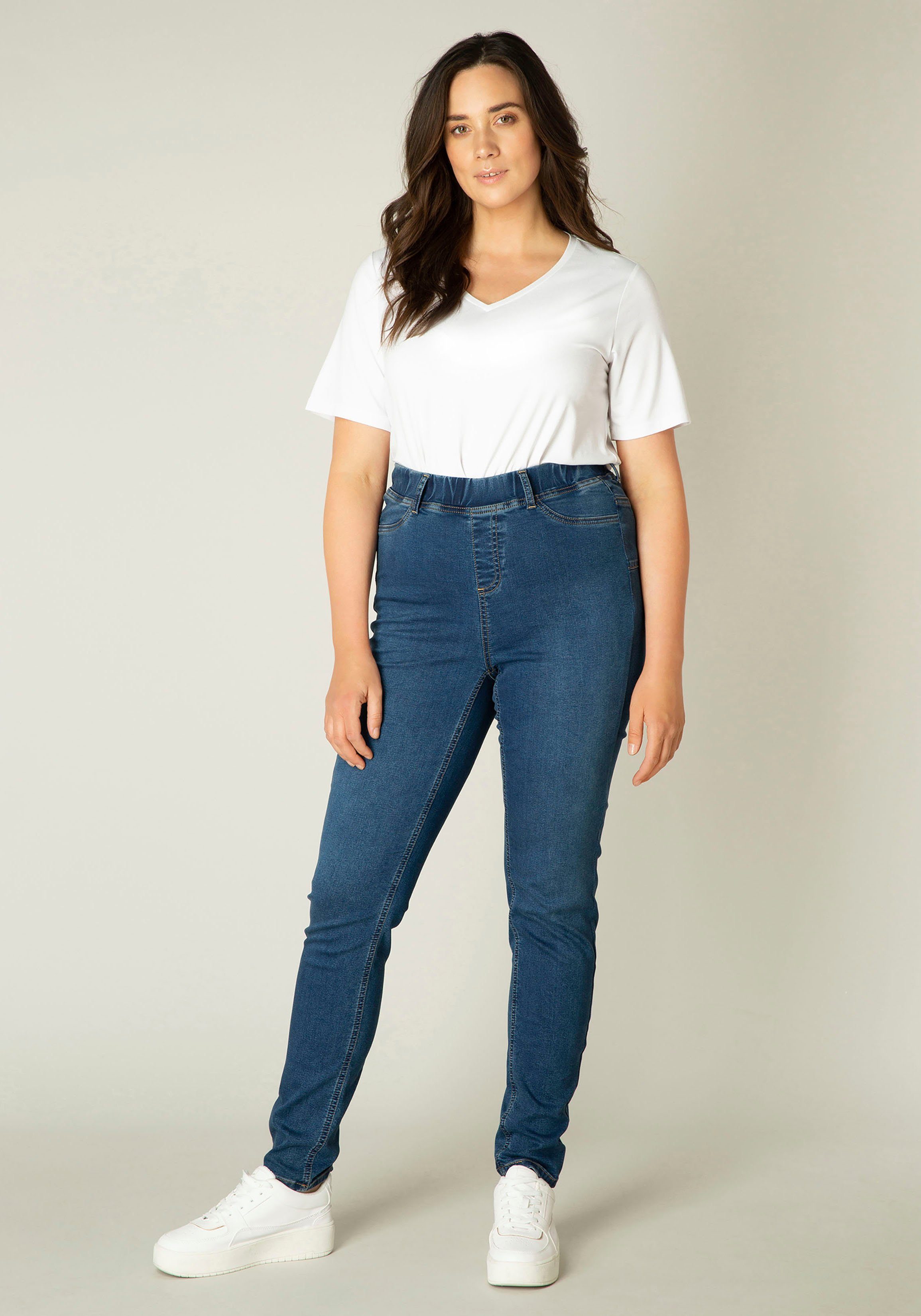 Base Level Curvy Jeggings TESSA met gesuggereerde insteekzakken en stretchpercentage