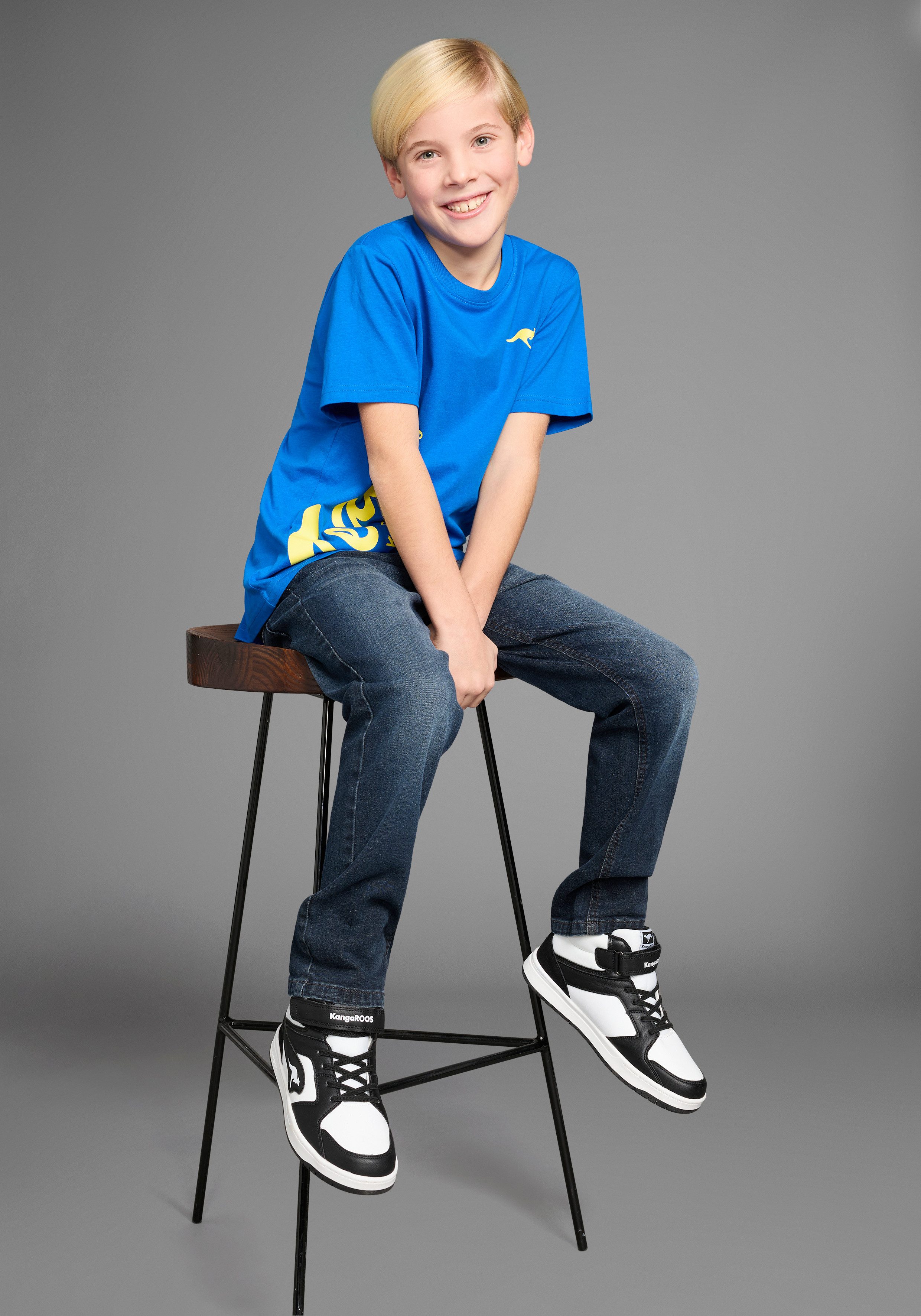 KangaROOS T-shirt TEAM-Print , met logoprint voor jongens