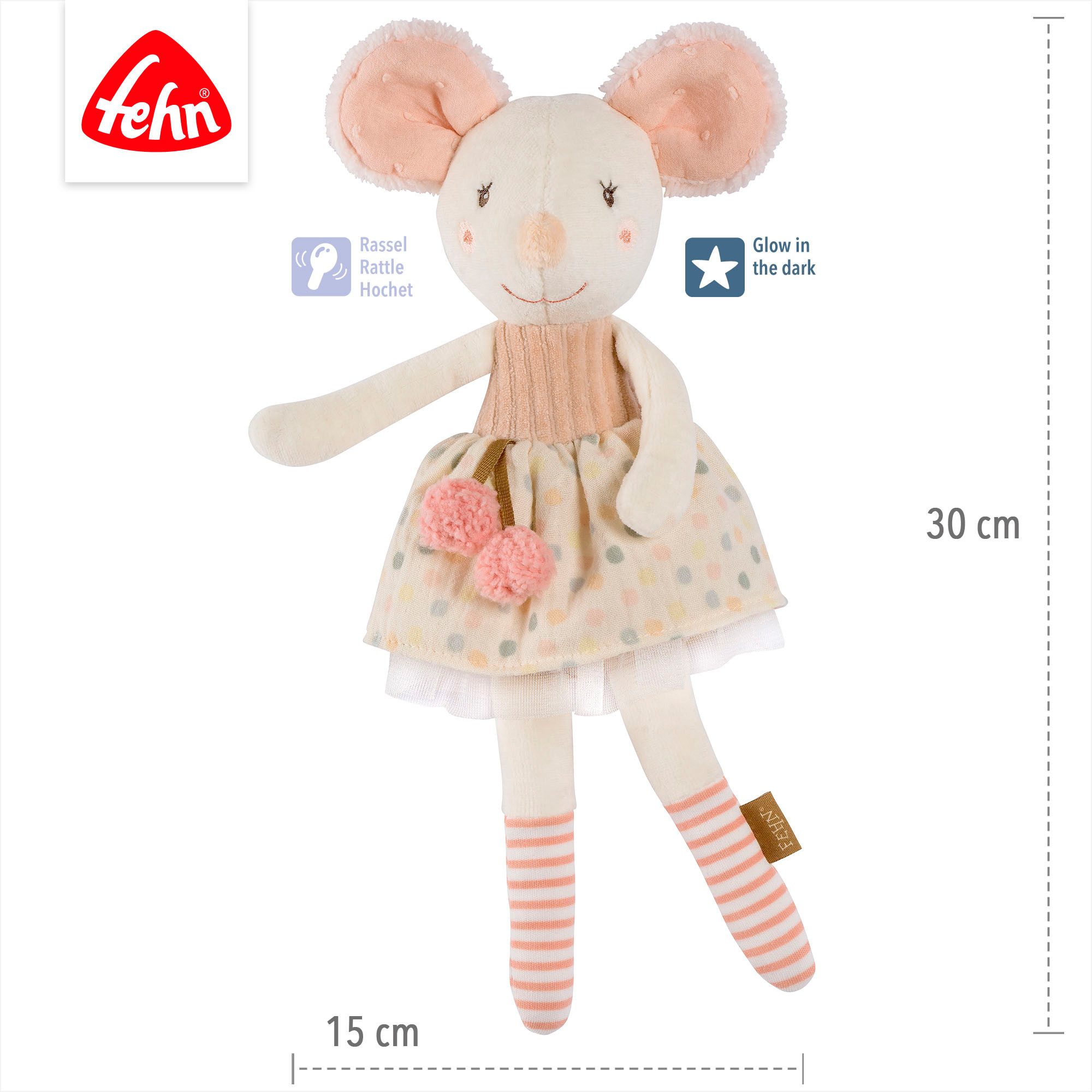 Fehn Knuffelbeest FeehnLAND, zitzak Muis