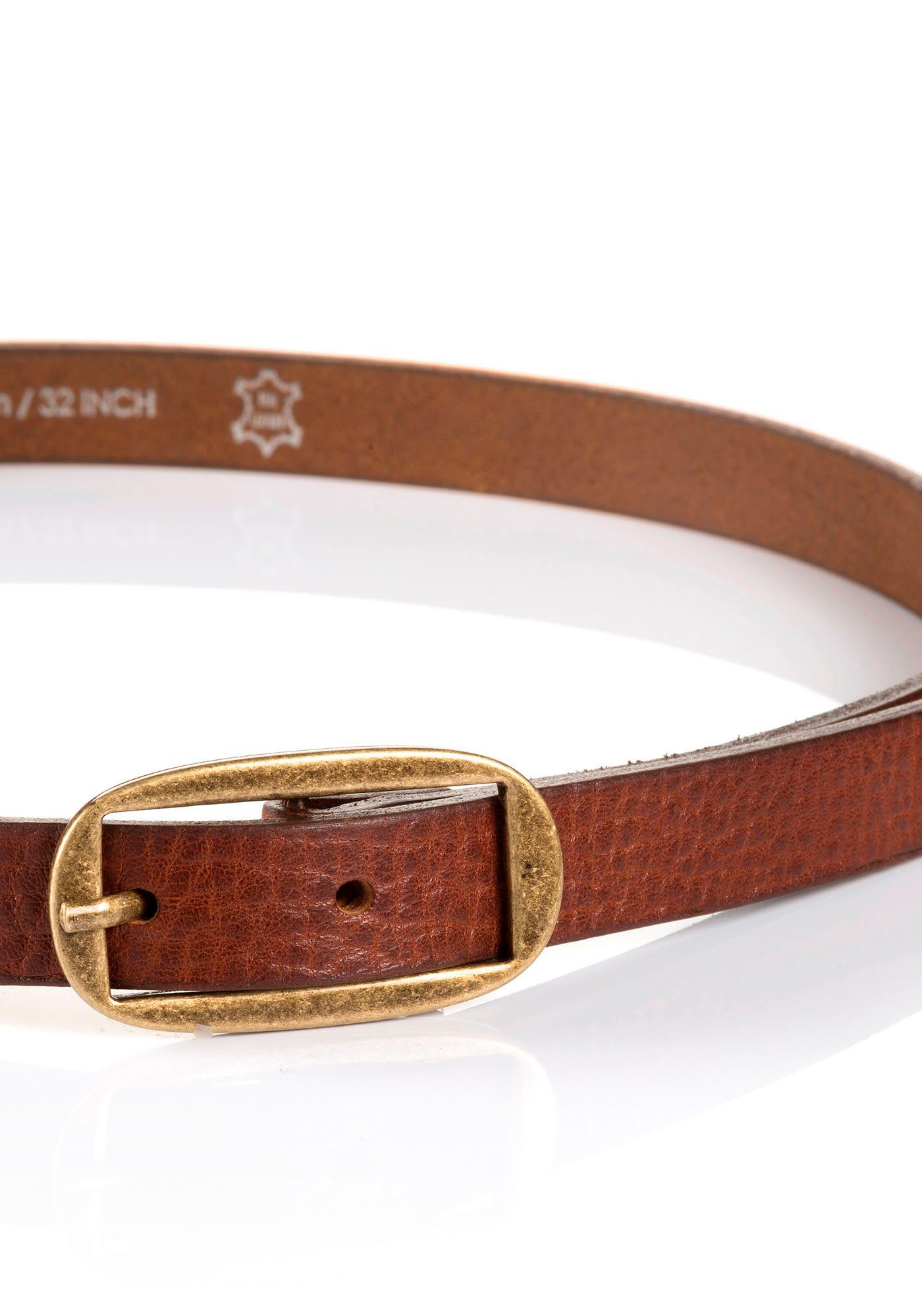 Tom Tailor Leren riem TTMARIAH 2 cm brede damesriem, modieus veelzijdig, rustieke vintage-look