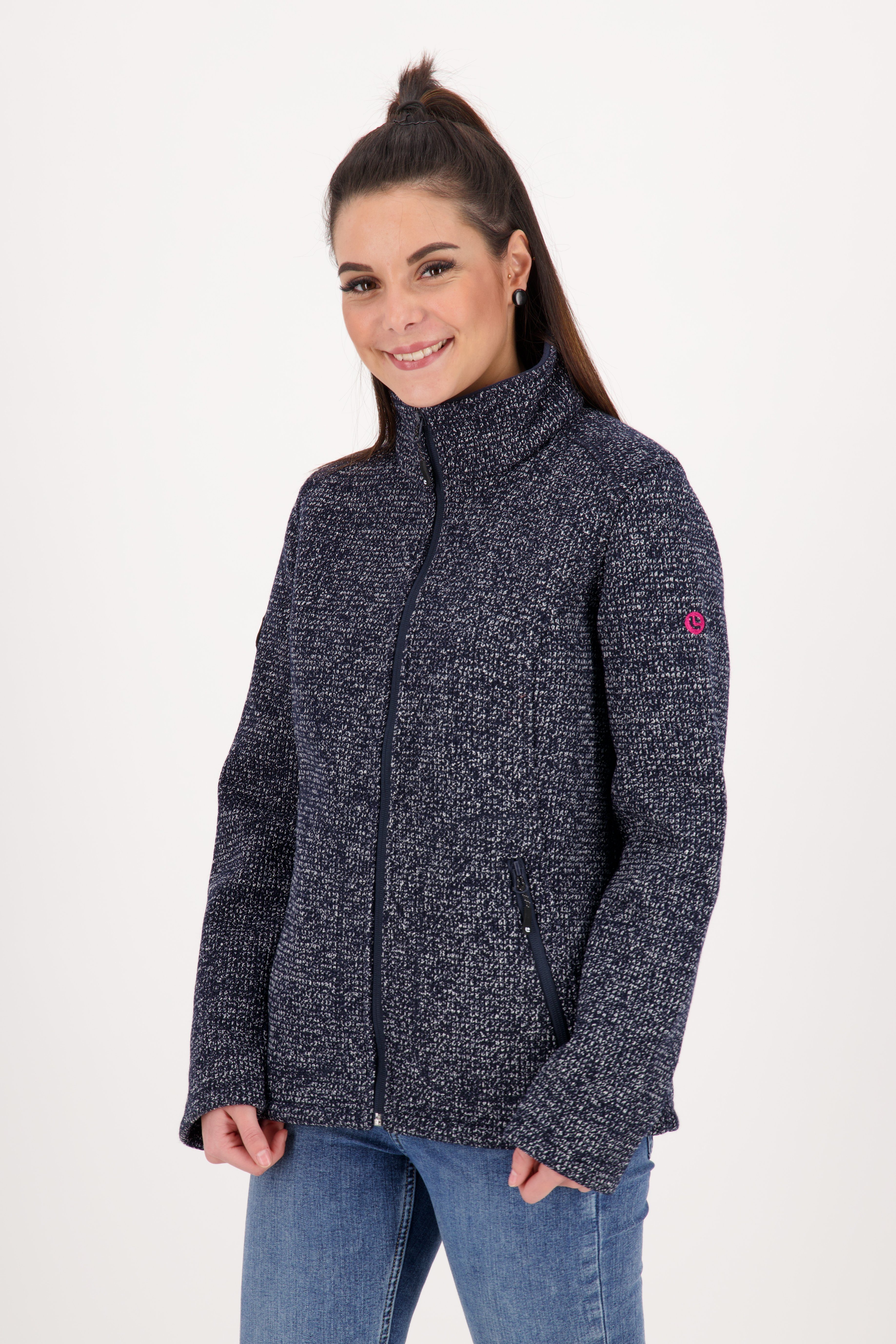 DEPROC Active Gebreid fleecejack KITTOBE LAKE WOMEN Contrasterende ritssluiting dames fleece vesten maat M(40/42) zwart