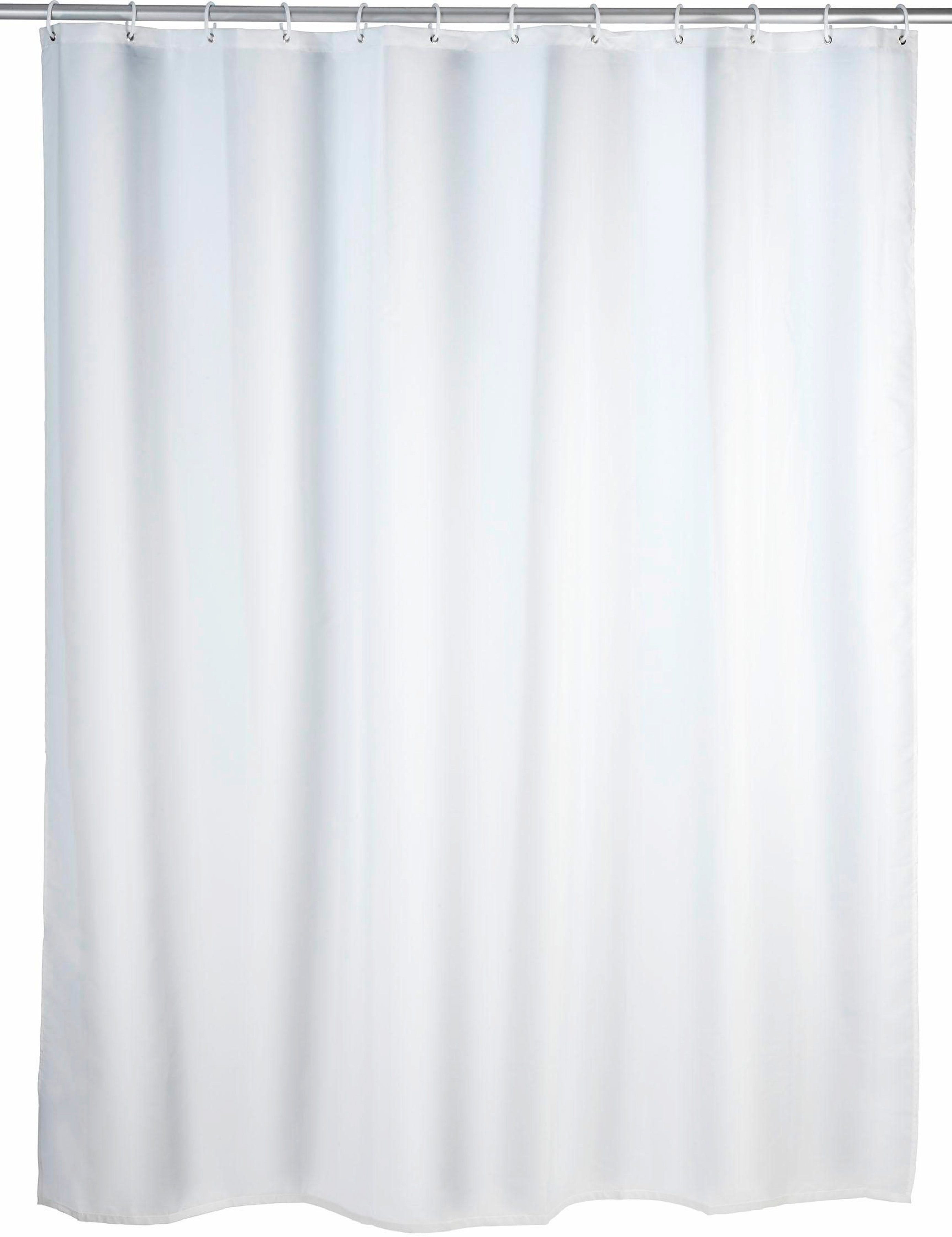 WENKO Douchegordijn Uni white Hoogte 200 cm, polyester. Wasbaar douchegordijnen wit