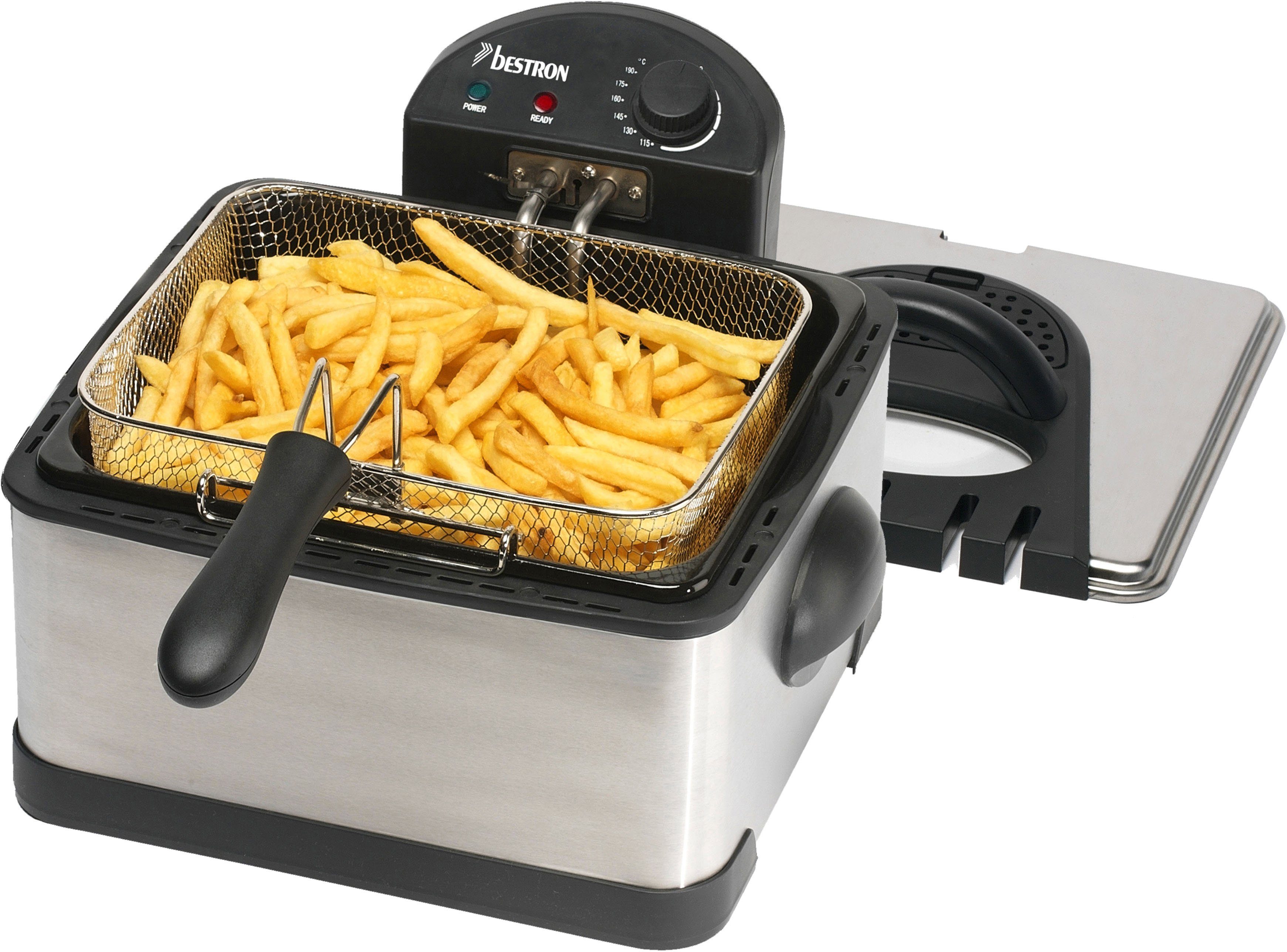 bestron Friteuse DF402B Cool Zone Capaciteit 1x ca. 1,5 kg/2x ca. 0,75 kg, 3 frituurmanden, 4 liter