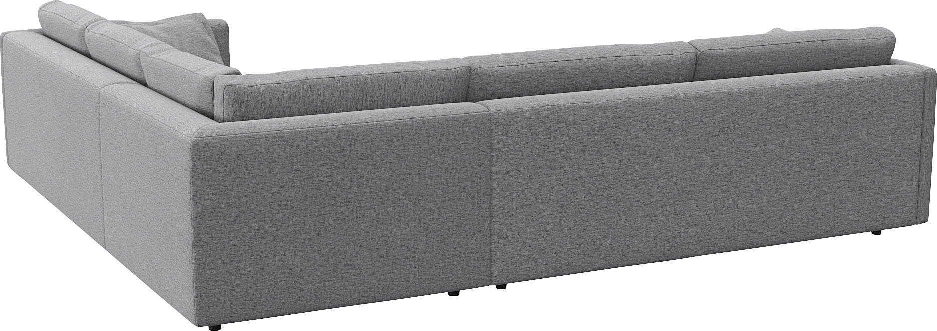 FLEXLUX Hoekbank Lovane, elegant en tijdloos, comfortabel, L-vorm Zacht en zeer comfortabel, grote zitdiepte op koudschuim, inclusief sierkussen