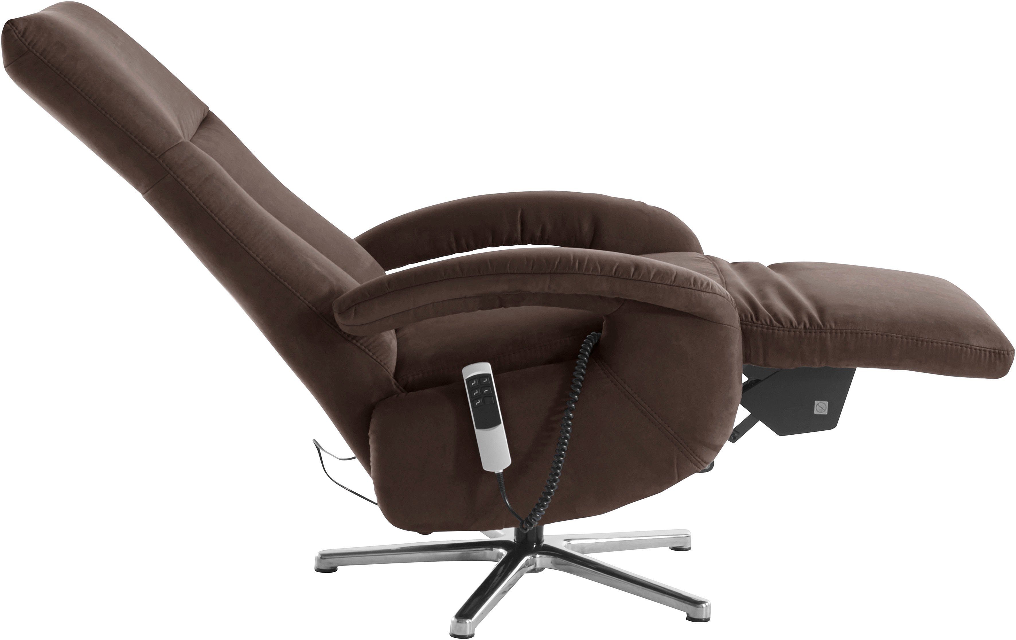 sit&more Relaxfauteuil Tycoon met verstelbare hoofdsteun en 360° draaifunctie keuze tussen handmatige of elektrische functie, ook met accu (draadloos)