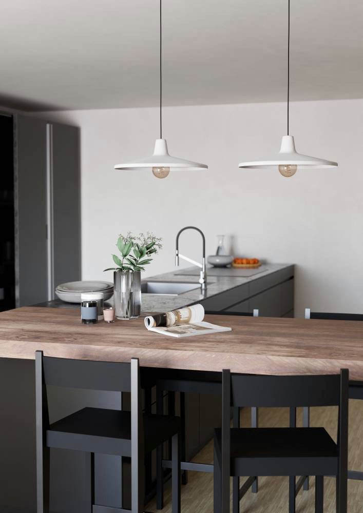 EGLO Hanglamp MINIERE Hanglamp, metaal in grijs, hanglamp met E27 fitting, 100 cm (1 stuk)