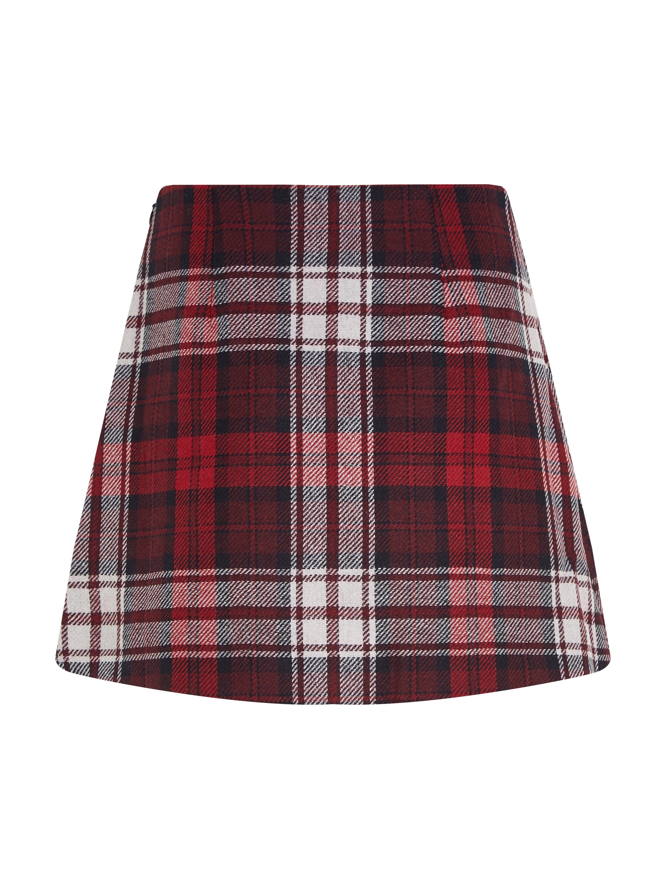 Tommy Hilfiger Kokerrok TARTAN MINI SKIRT Webrok met klein metalen label
