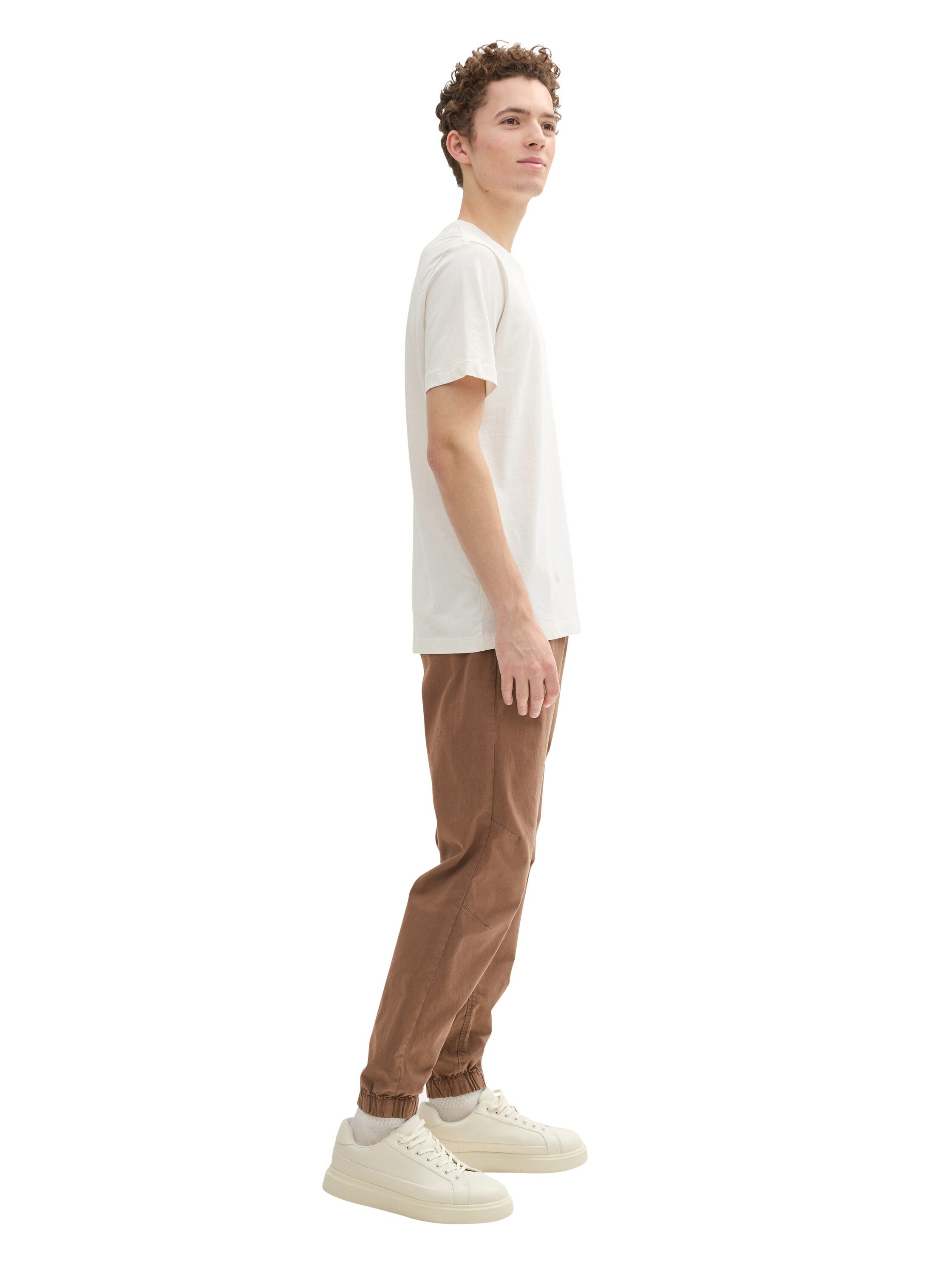 Tom Tailor Denim Chino met elastische band aan de broekspijp en bindband