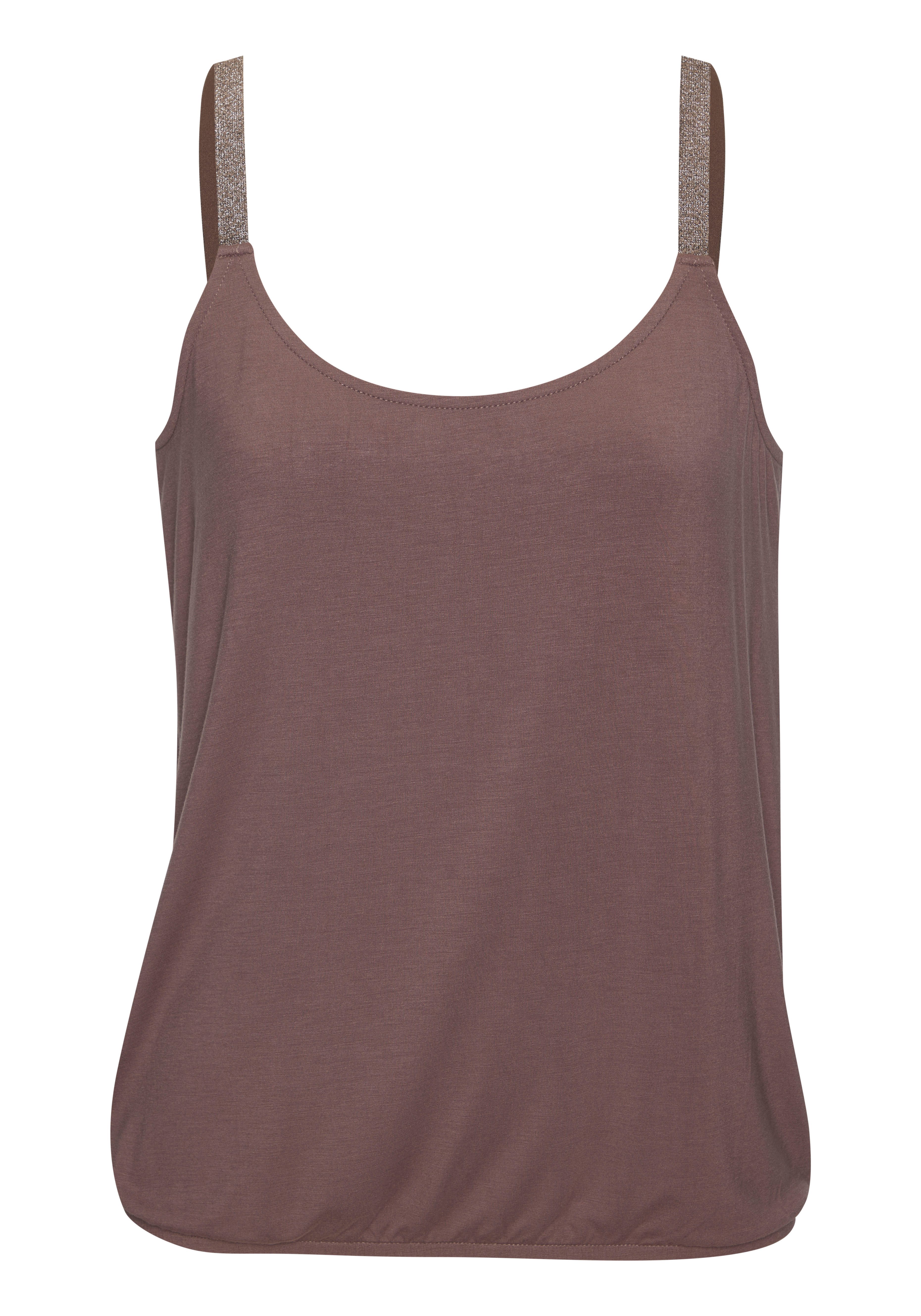 Vivance Top Met elastische glitters van zachte viscose-stretch (Set van 2)