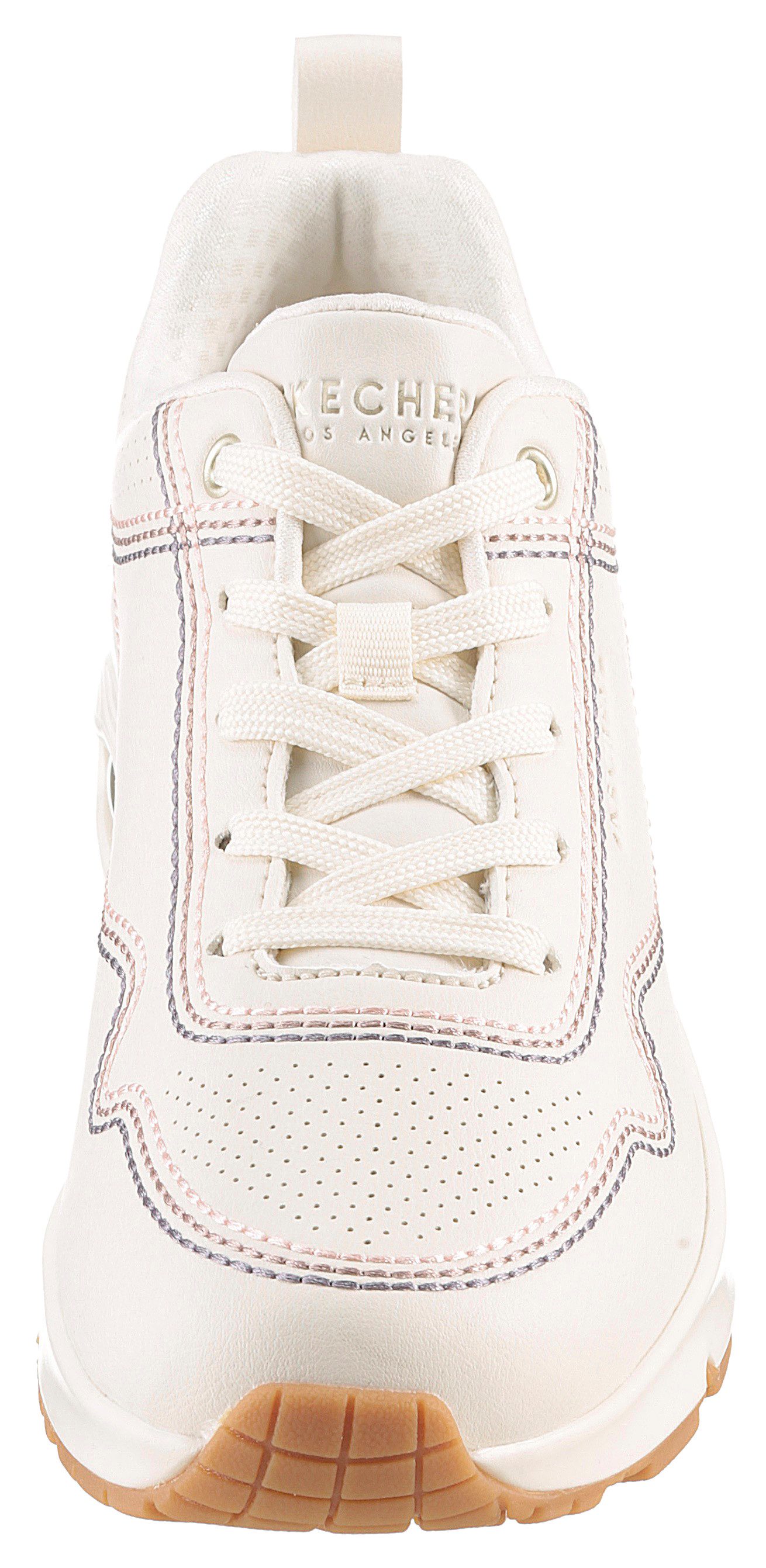 Skechers Sneakers UNO-LUXURIOUS STITCHES , wedge sneaker, plateau sneaker met skech-air functie