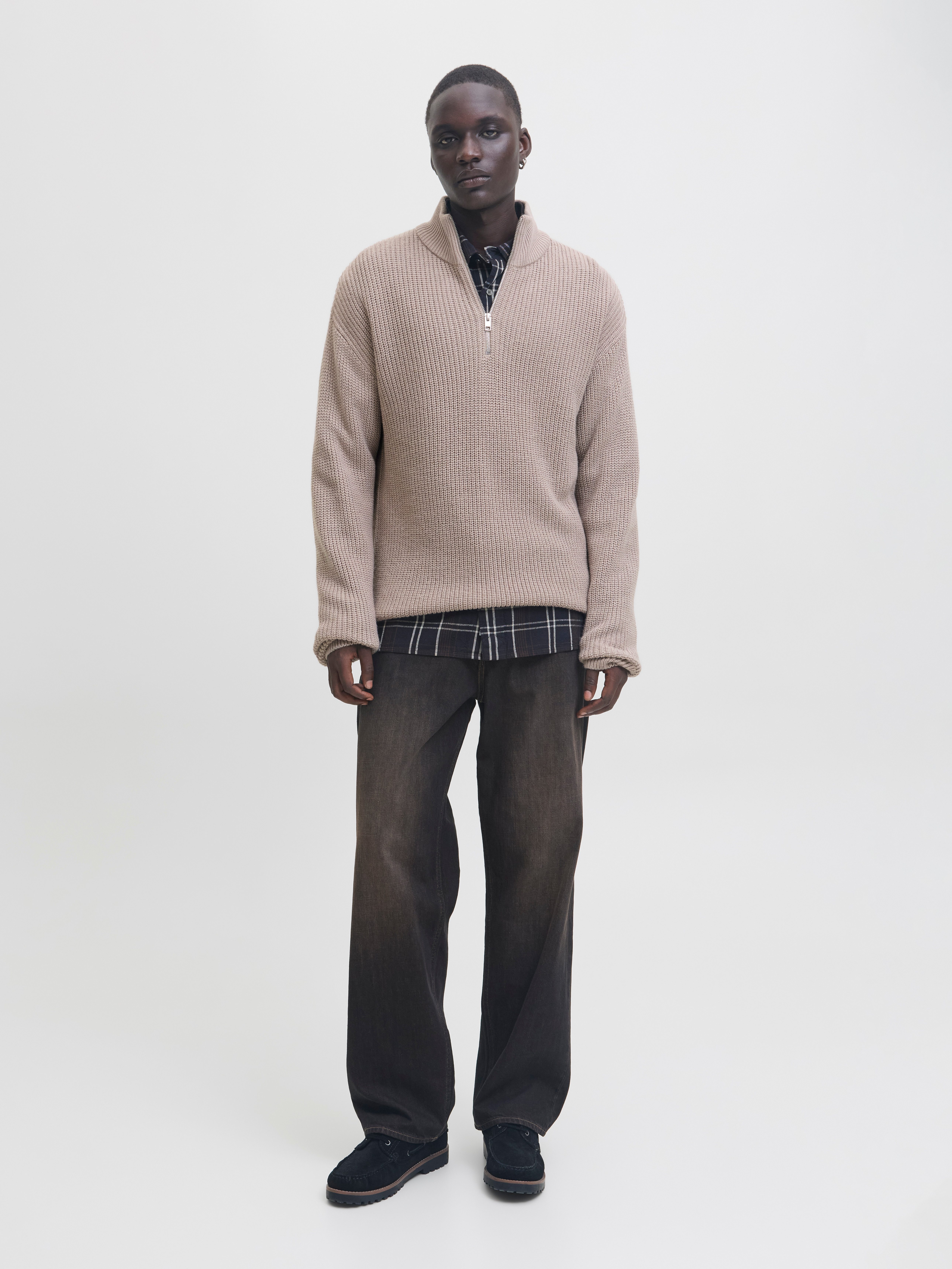 Jack & Jones Schipperstrui JJKAITO KNIT HALF ZIP BF