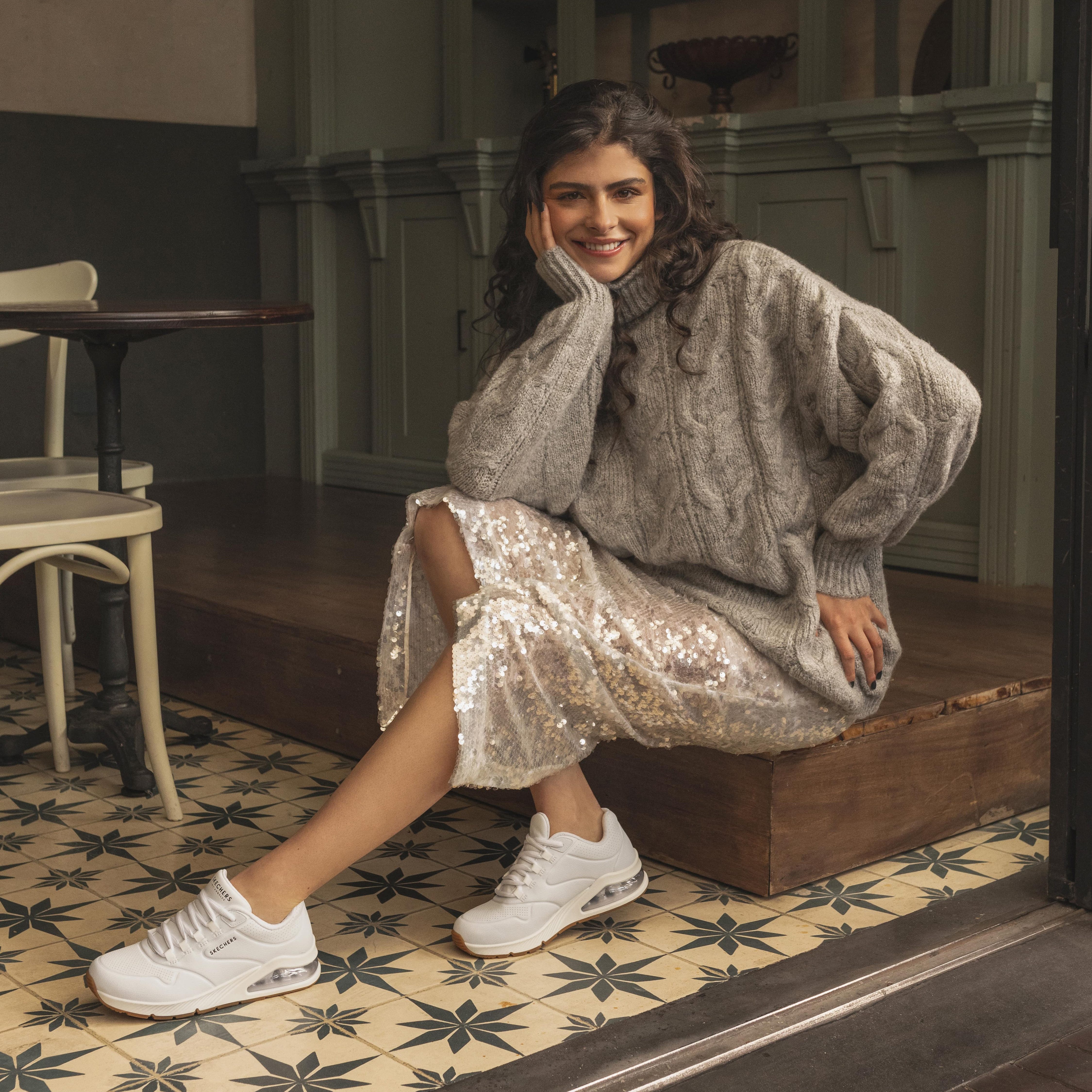 Skechers Sneakers UNO 2-AIR AROUND YOU met skech-air luchtkamers, vrijetijdsschoen, lage schoen, veterschoen