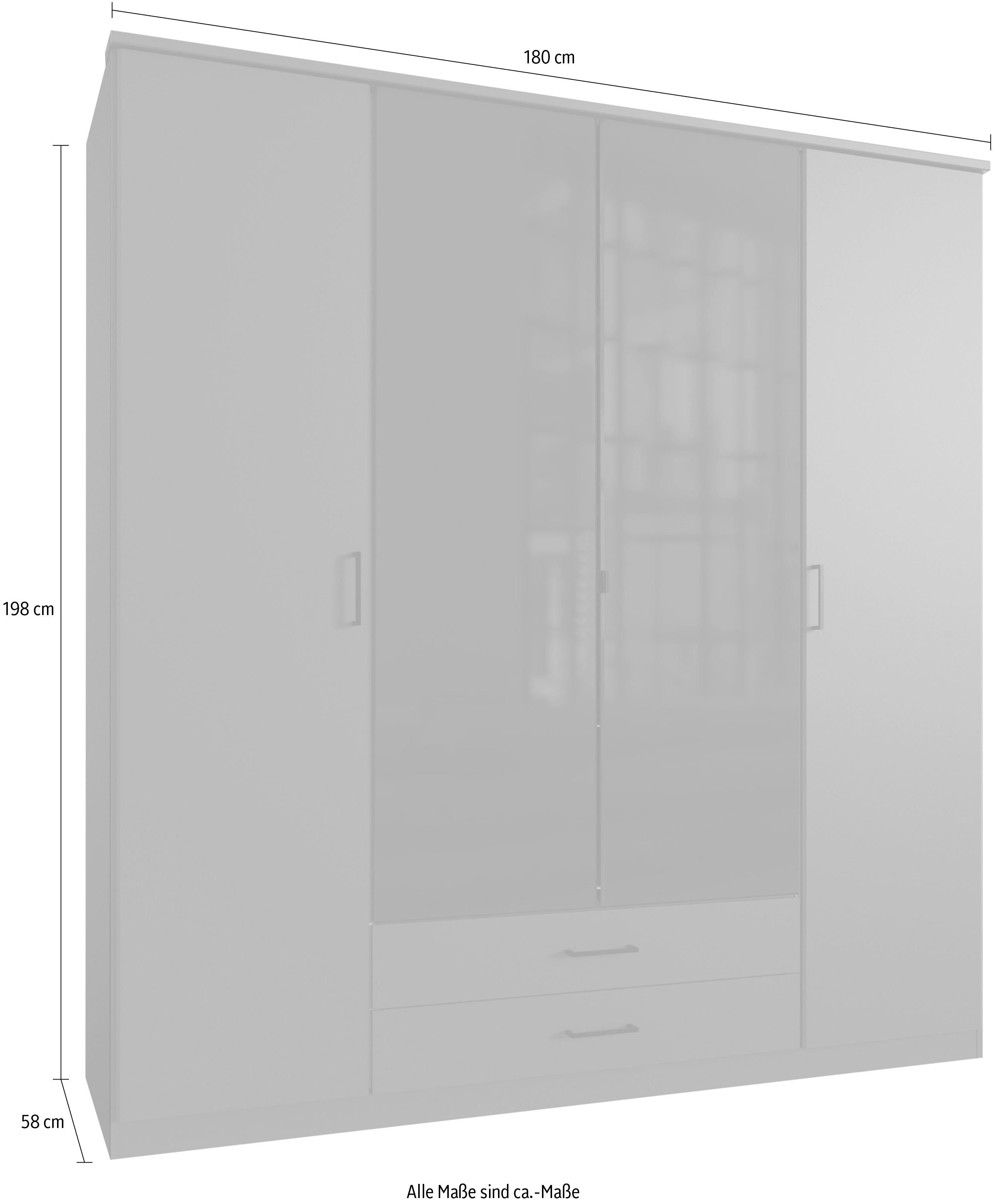 Wimex Draaideurkast Soest met gekleurde glazen deur, naar keuze 135 of 180 cm breed