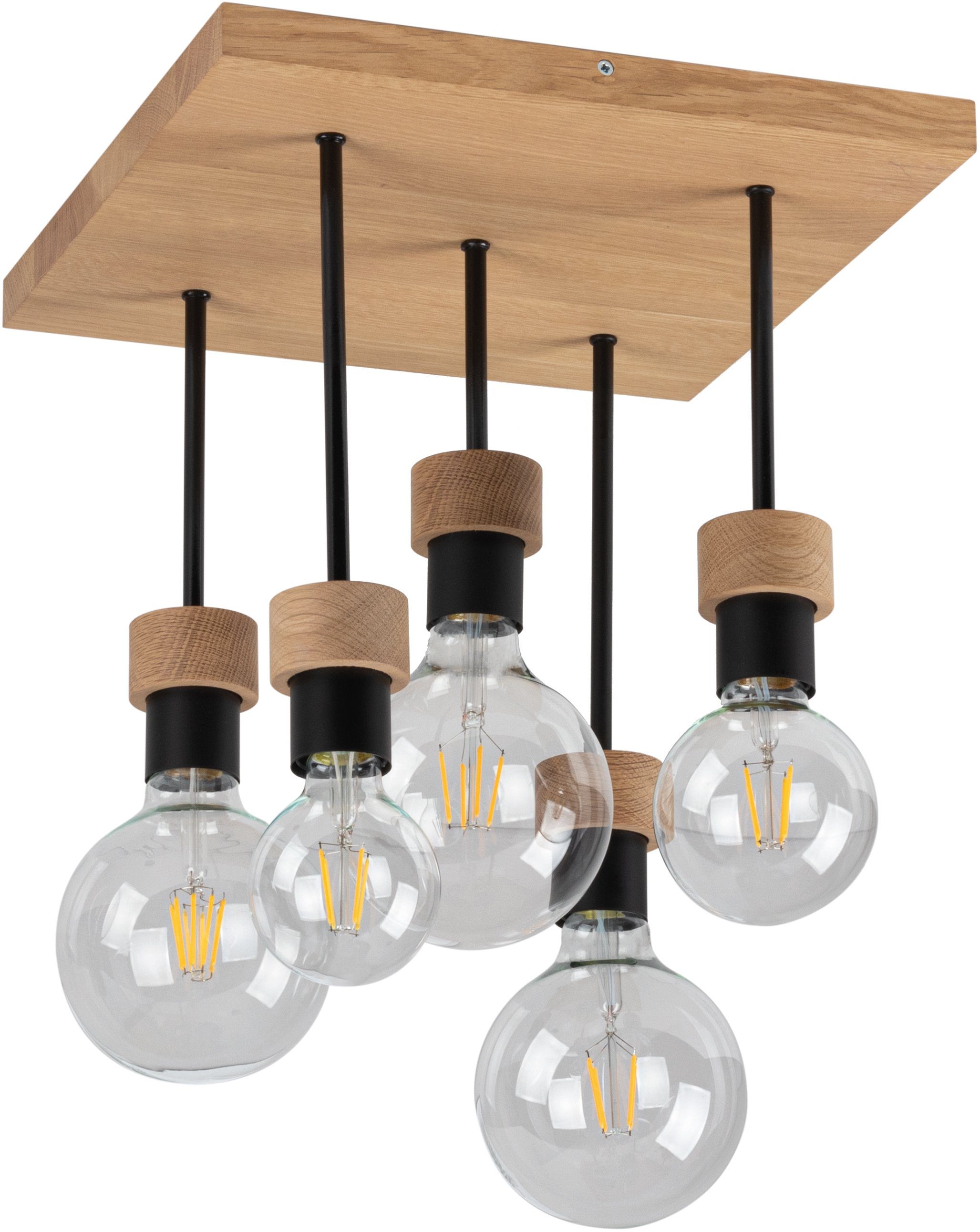 BRITOP LIGHTING Plafondlamp CHANDELLE Natuurproduct van eikenhout, duurzaam met FSC®-certificaat (1 stuk)