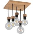 britop lighting plafondlamp chandelle natuurproduct van eikenhout, duurzaam met fsc-certificaat (1 stuk) bruin