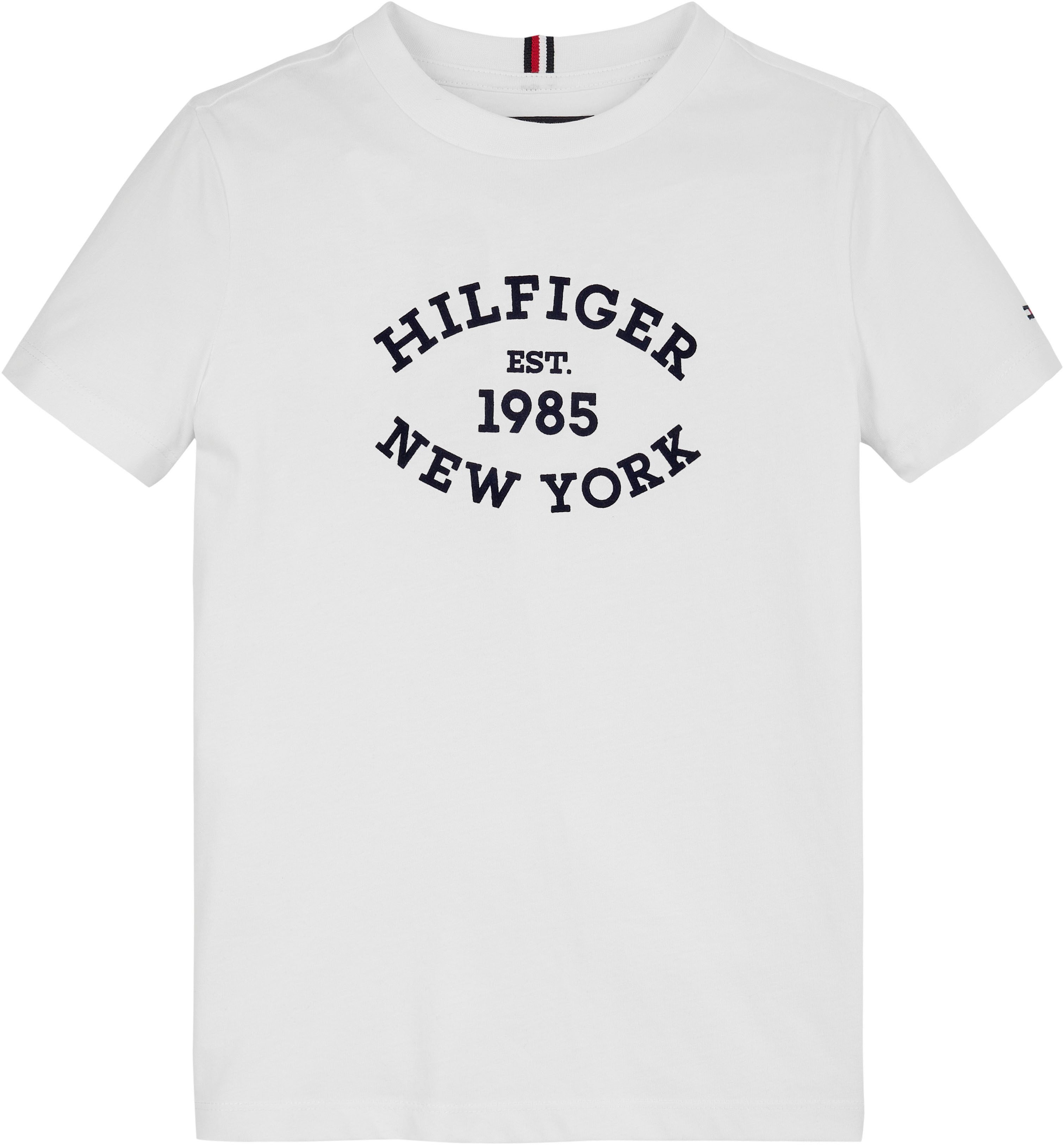 Tommy Hilfiger Shirt met korte mouwen MONOTYPE FLOCK REGULAR TEE SS Kinderen tot 16 jaar met logo-opdruk