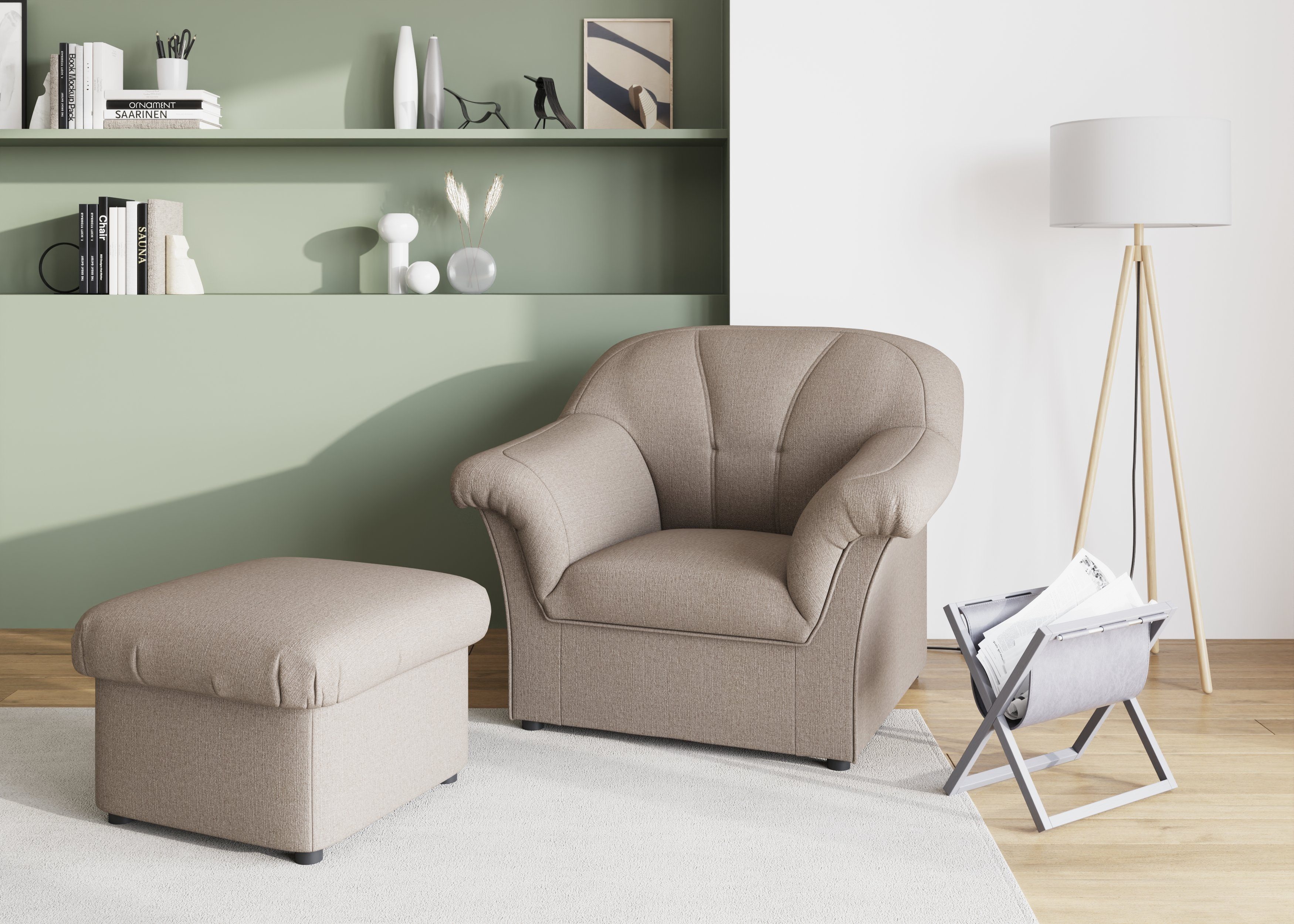 DOMO collection Fauteuil Pegnitz tijdloos, elegante armleuningen, comfortabel