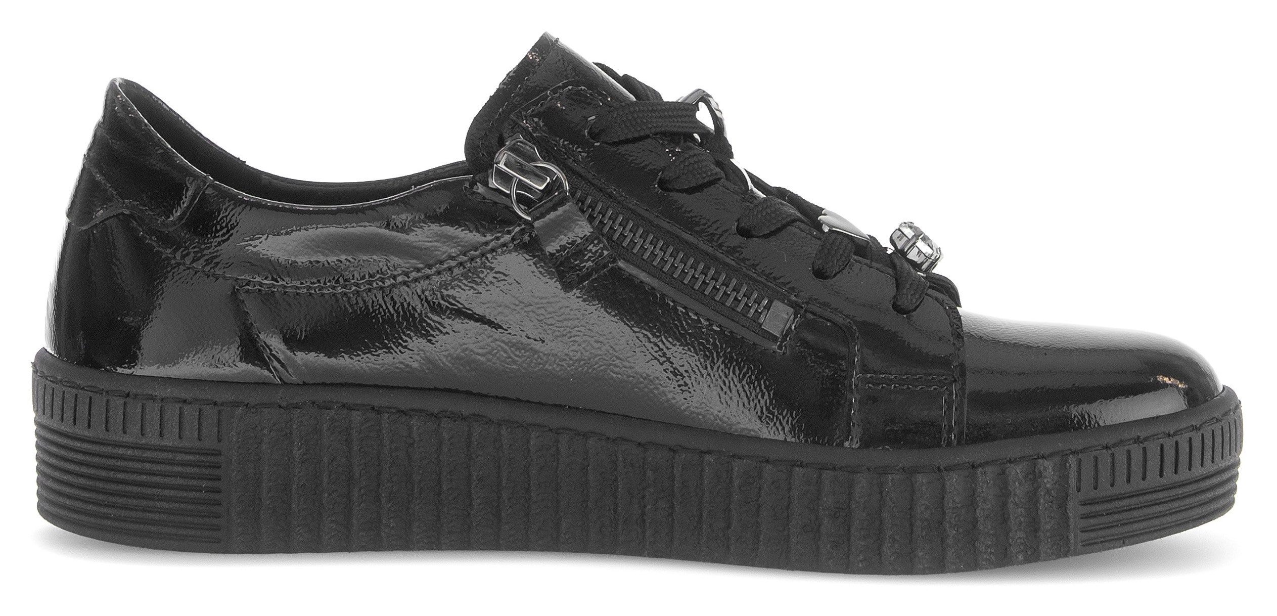 Gabor Plateausneakers , vrijetijdsschoen, halfschoen, veterschoen met edele siermotieven