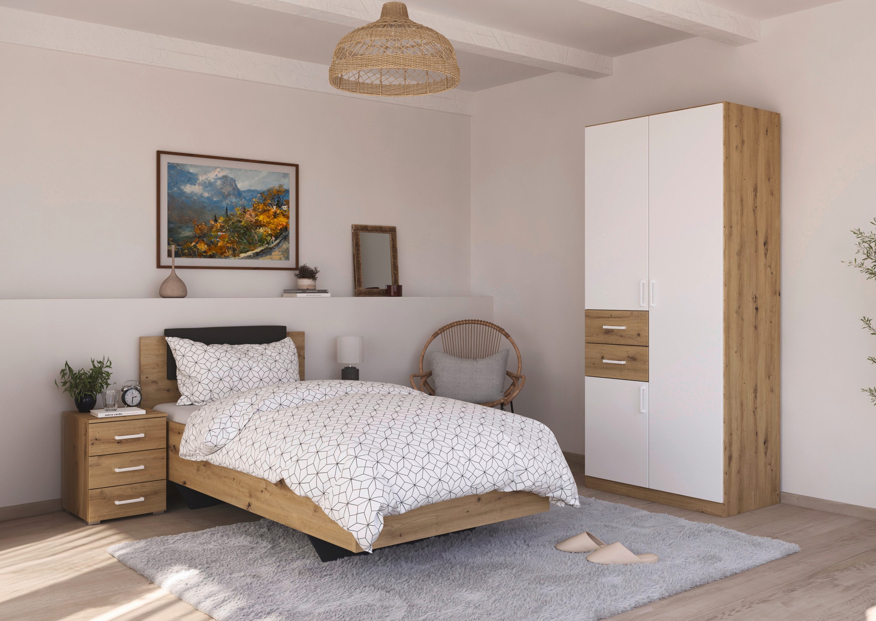 rauch Draaideurkast Kledingkast kast garderobe MAIKA met decor-front 2 lades, in verschillende breedtes, hoogtes, kleuren, made in germany