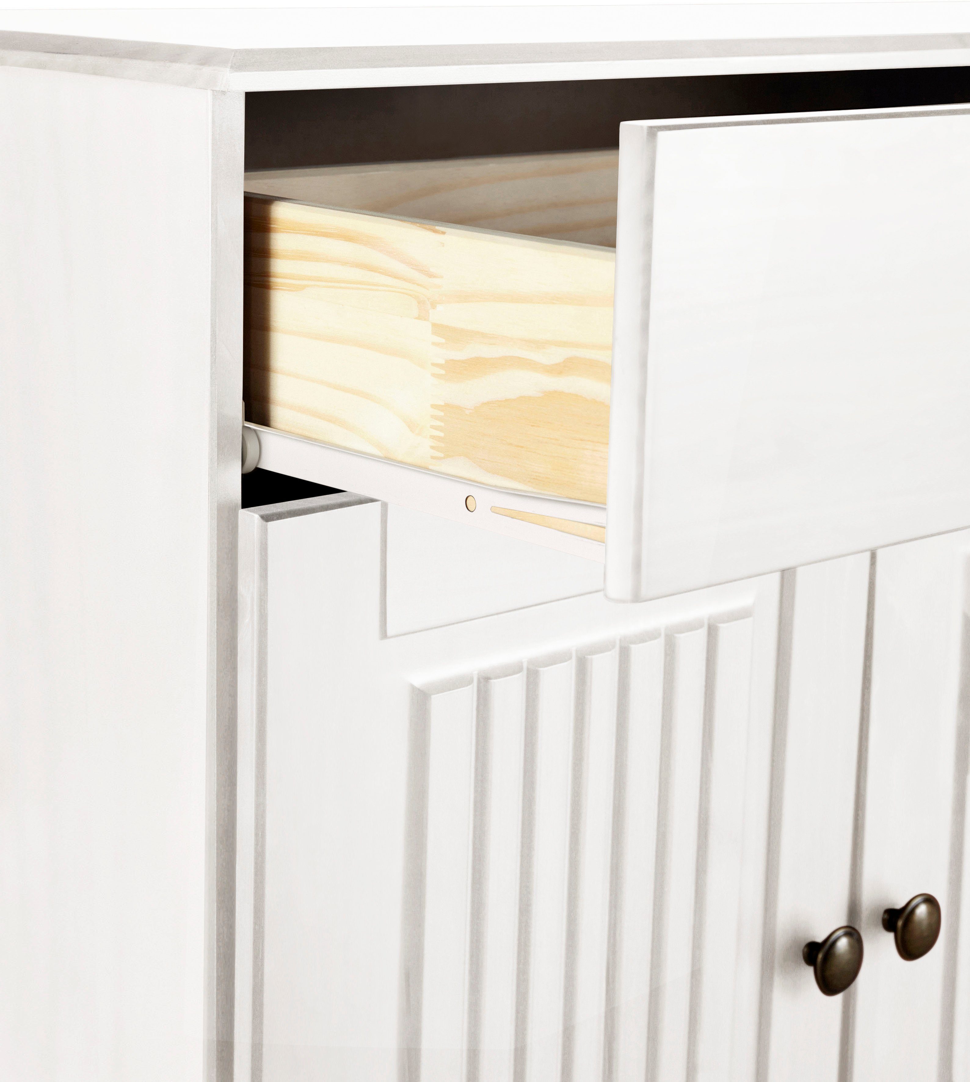 Home affaire Dressoir Liotta met 2 laden en 2 verstelbare planken, massief grenen