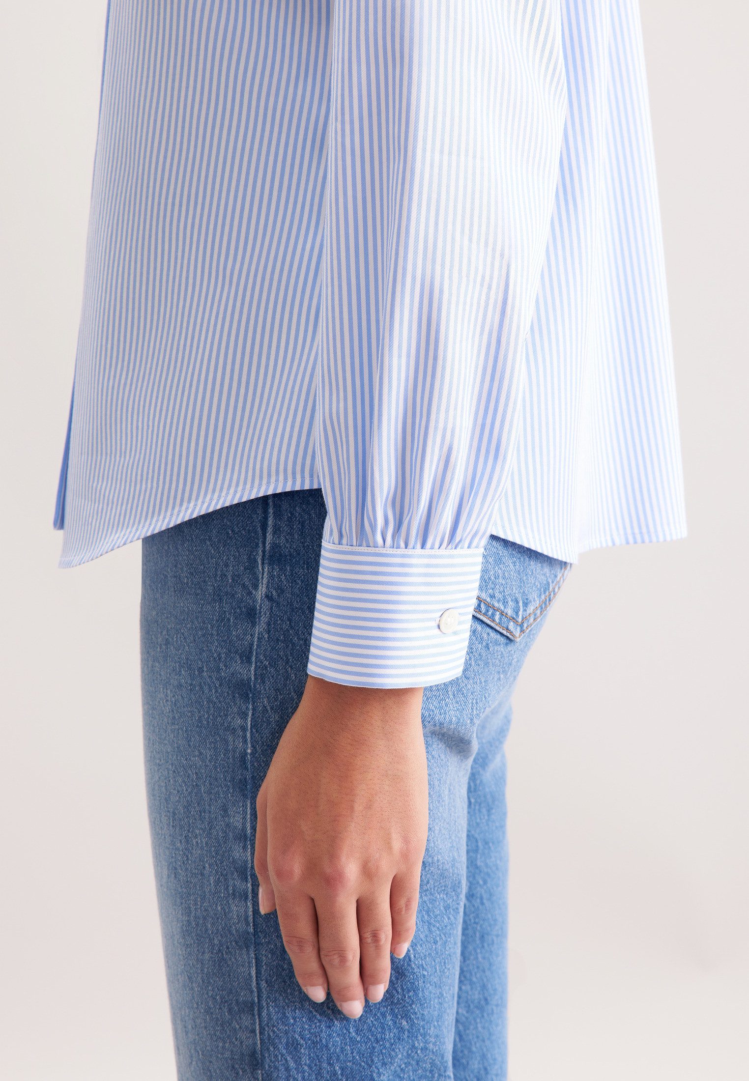seidensticker Blouse met kraagstrik gestreept