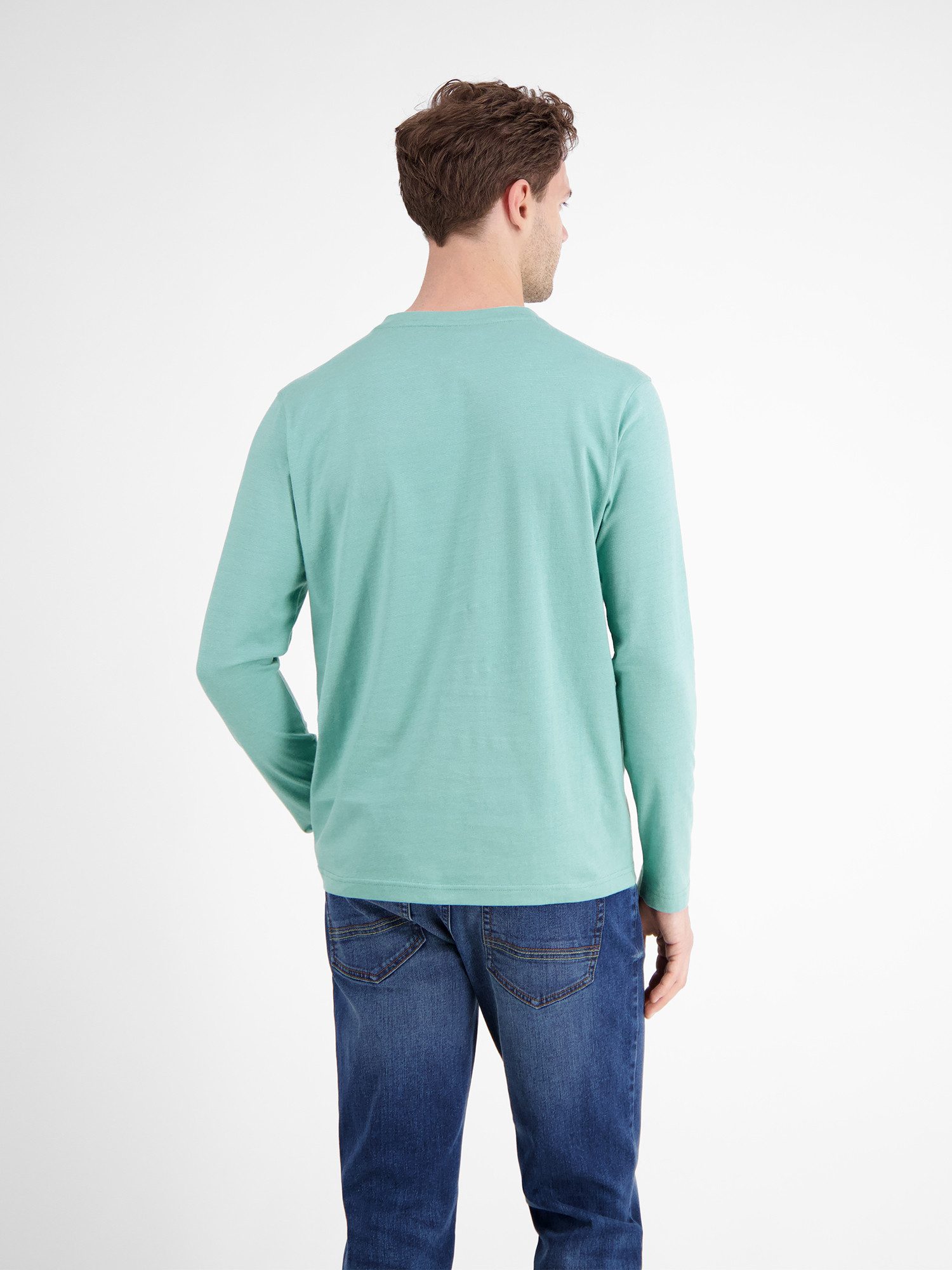 Lerros Sweatshirt LERROS Serafino-shirt met lange mouwen voor heren