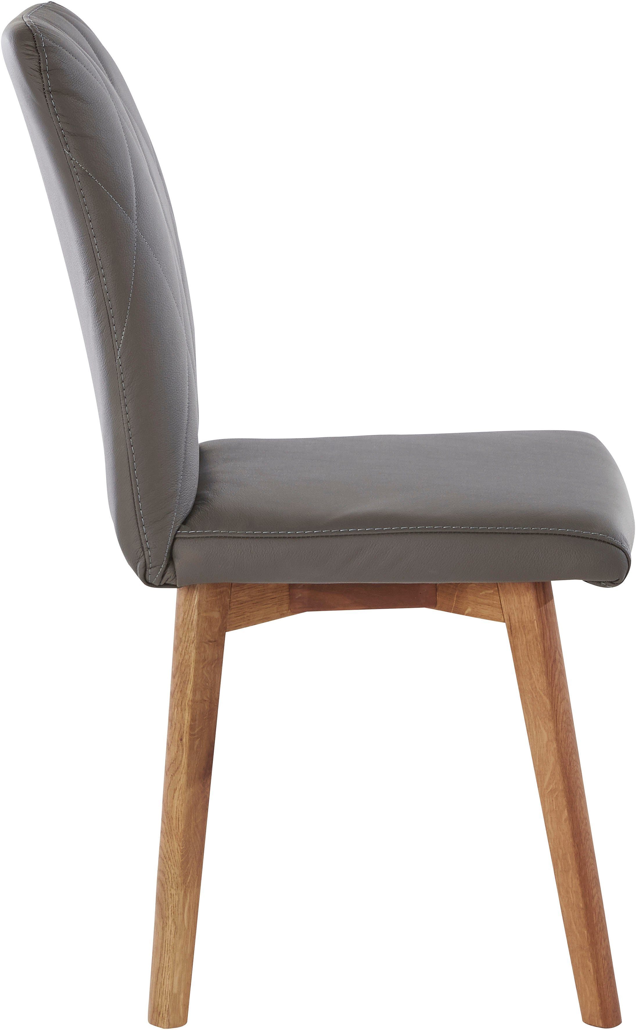 Home affaire Eetkamerstoel Brest Frame van eiken massief hout geolied (2 stuks)