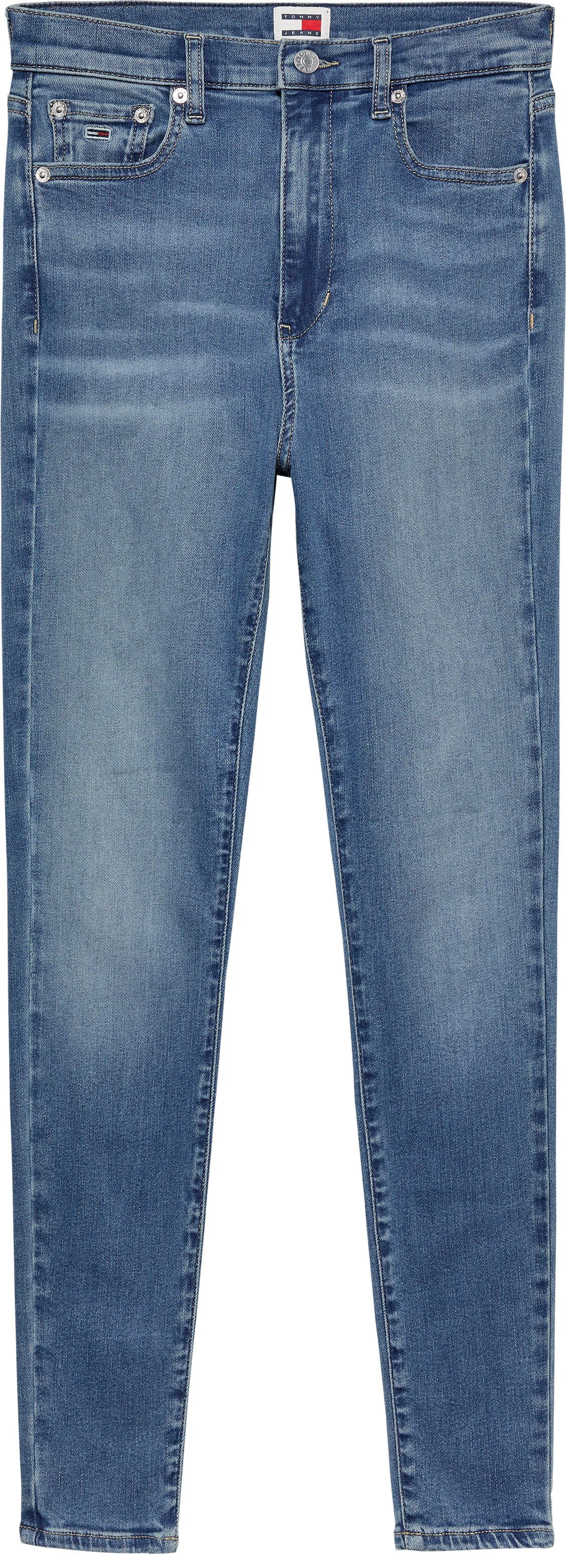 TOMMY JEANS Skinny fit jeans SYLVIA HGH SKN ANK CH0238 met logostiksels en nagels