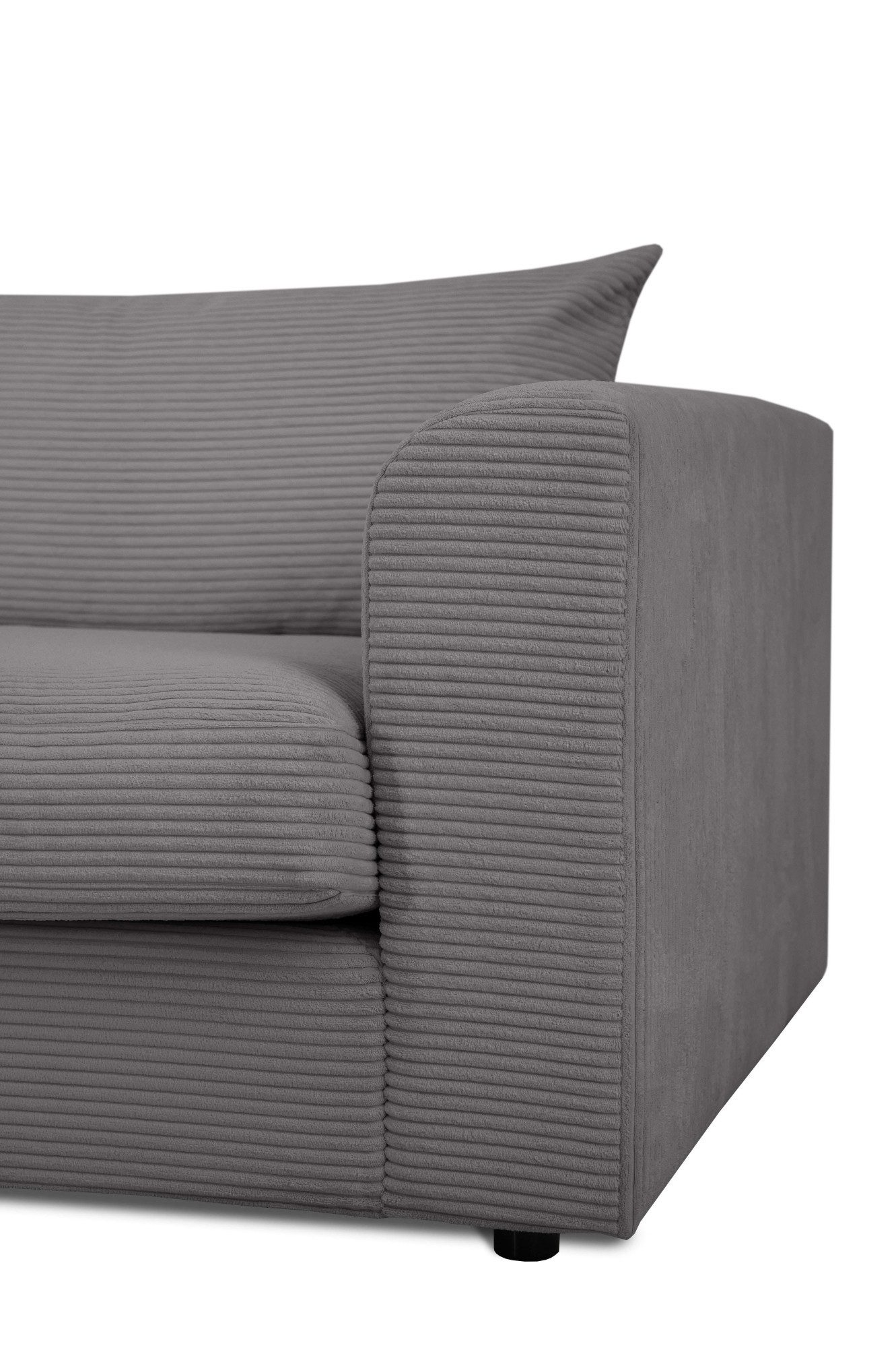 LeGer Home by Lena Gercke Hoekbank Avelina Breedte 297 cm, in cord- en chenille-stof, rugkussen met veren (2-delig)