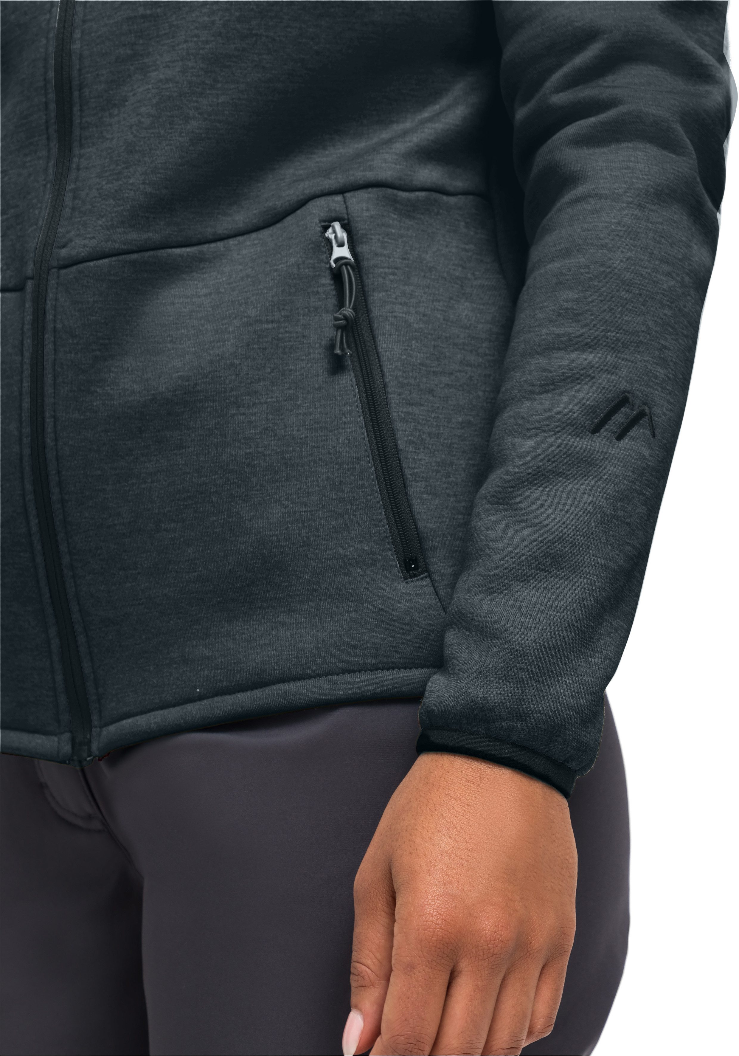 Maier Sports Fleecejack Fave W Dames fleece met verstelbare capuchon, ademende zip-hoodie