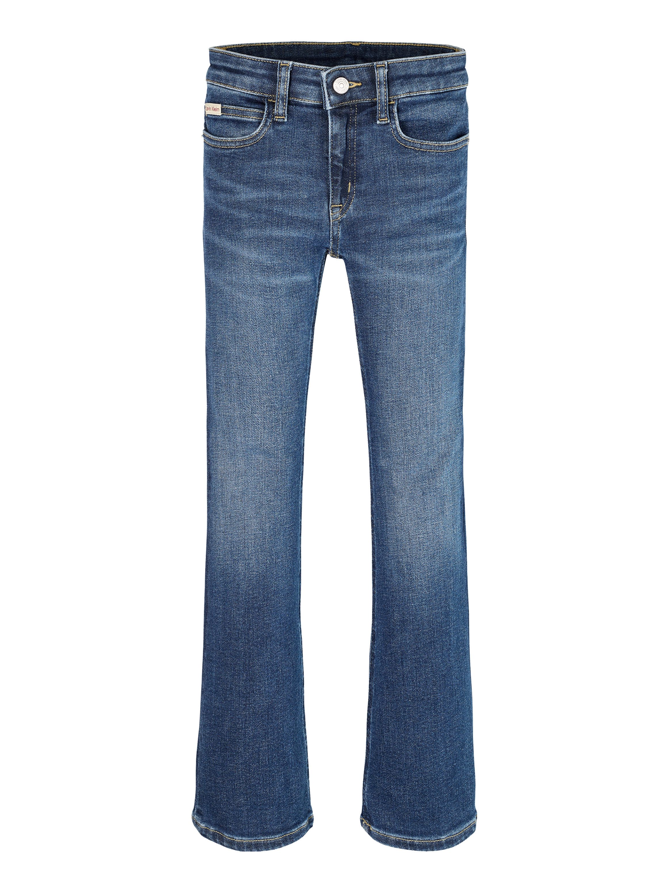 Calvin Klein Bootcut jeans MR FLARE DARK BLUE VISUAL DENIM voor kinderen tot 16 jaar met logopatch