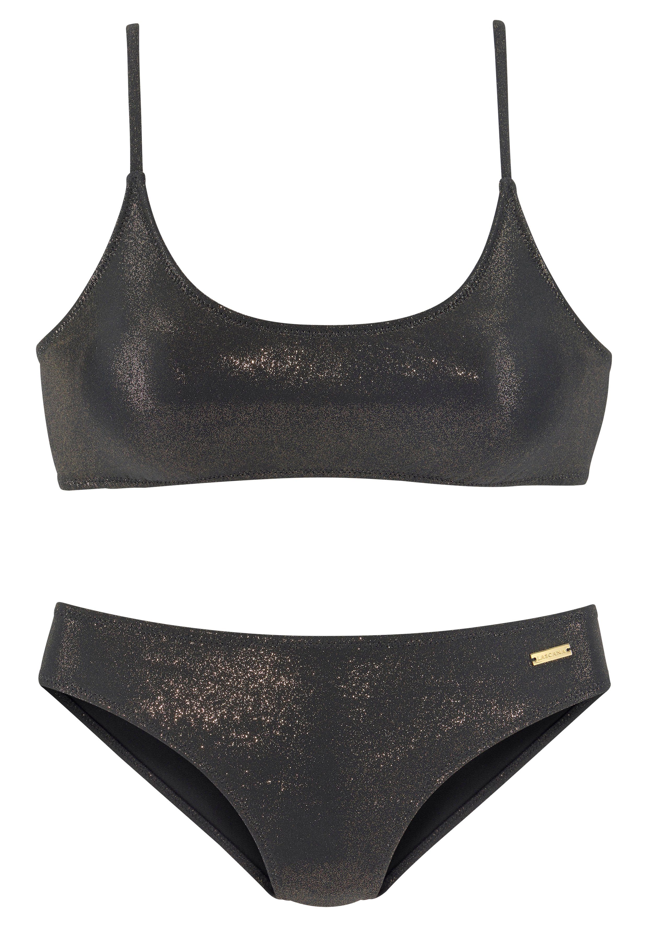 Lascana Bustierbikini met goudkleurig glanzende coating