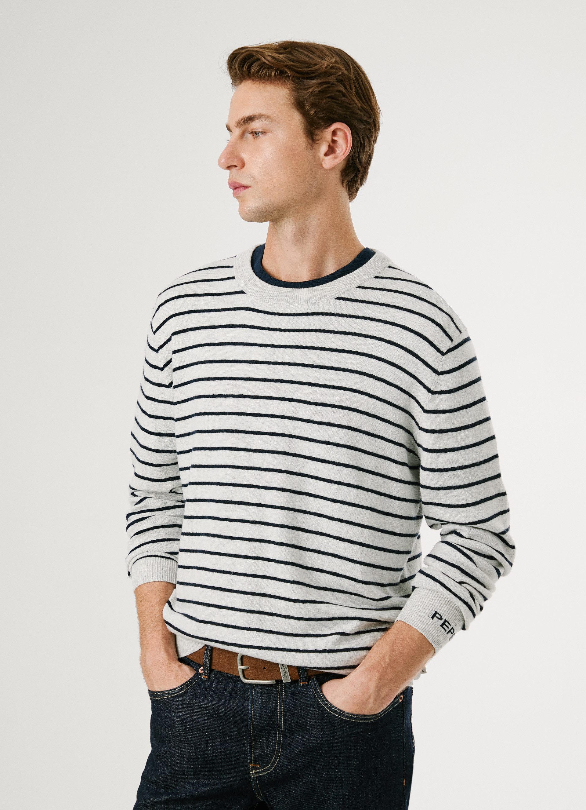 Pepe Jeans Trui met ronde hals ANDRE STRIPES