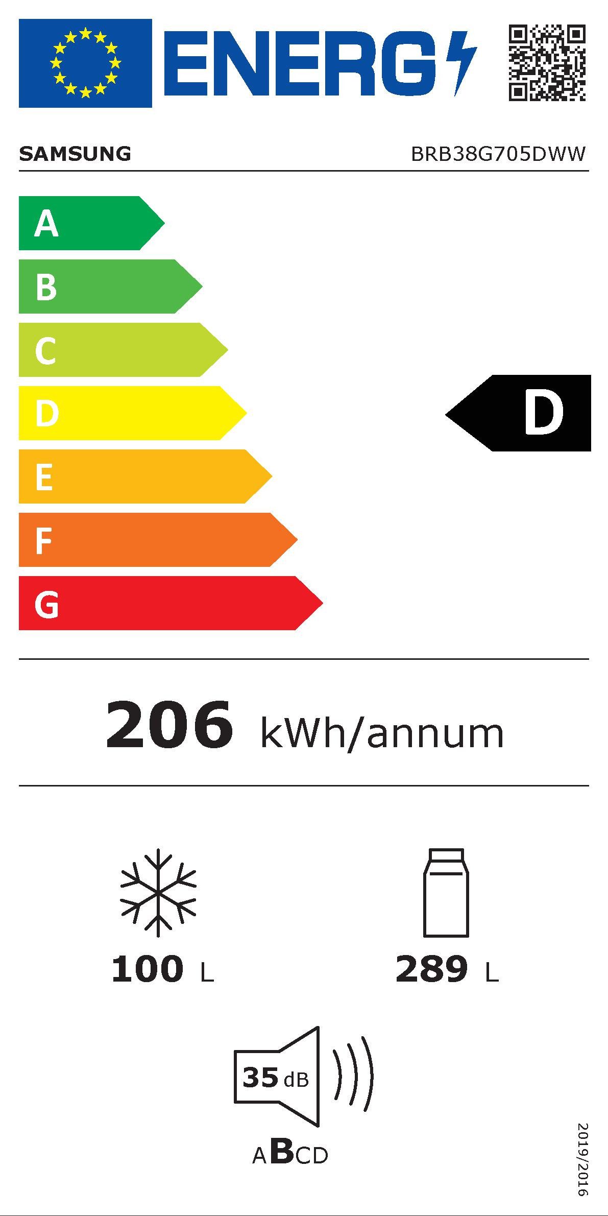 Samsung Inbouw koel-vriescombinatie BRB38G705DWW, 193,5 cm x 69 cm