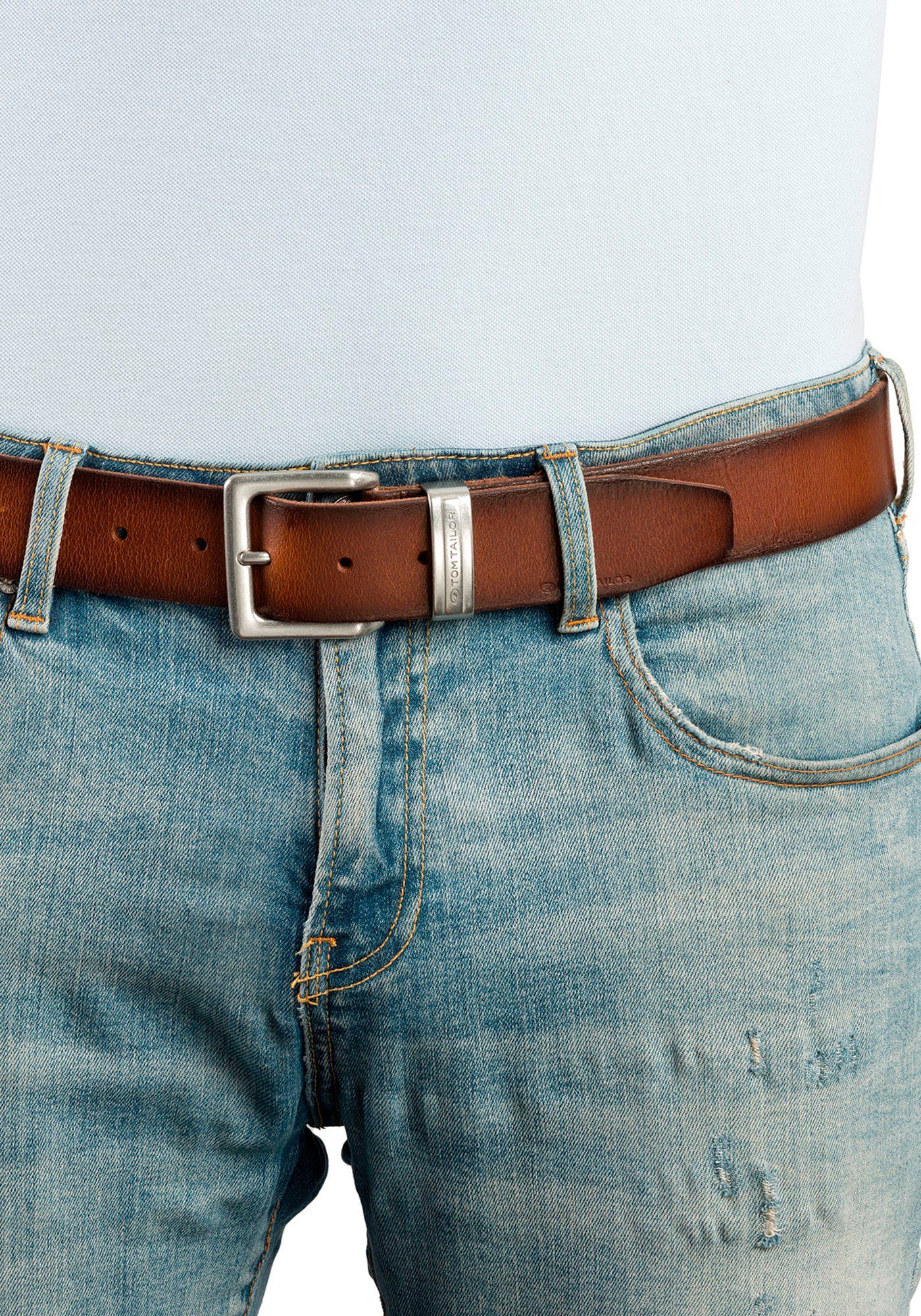 Tom Tailor Leren riem TTJACOB Lichte oppervlakkenerving