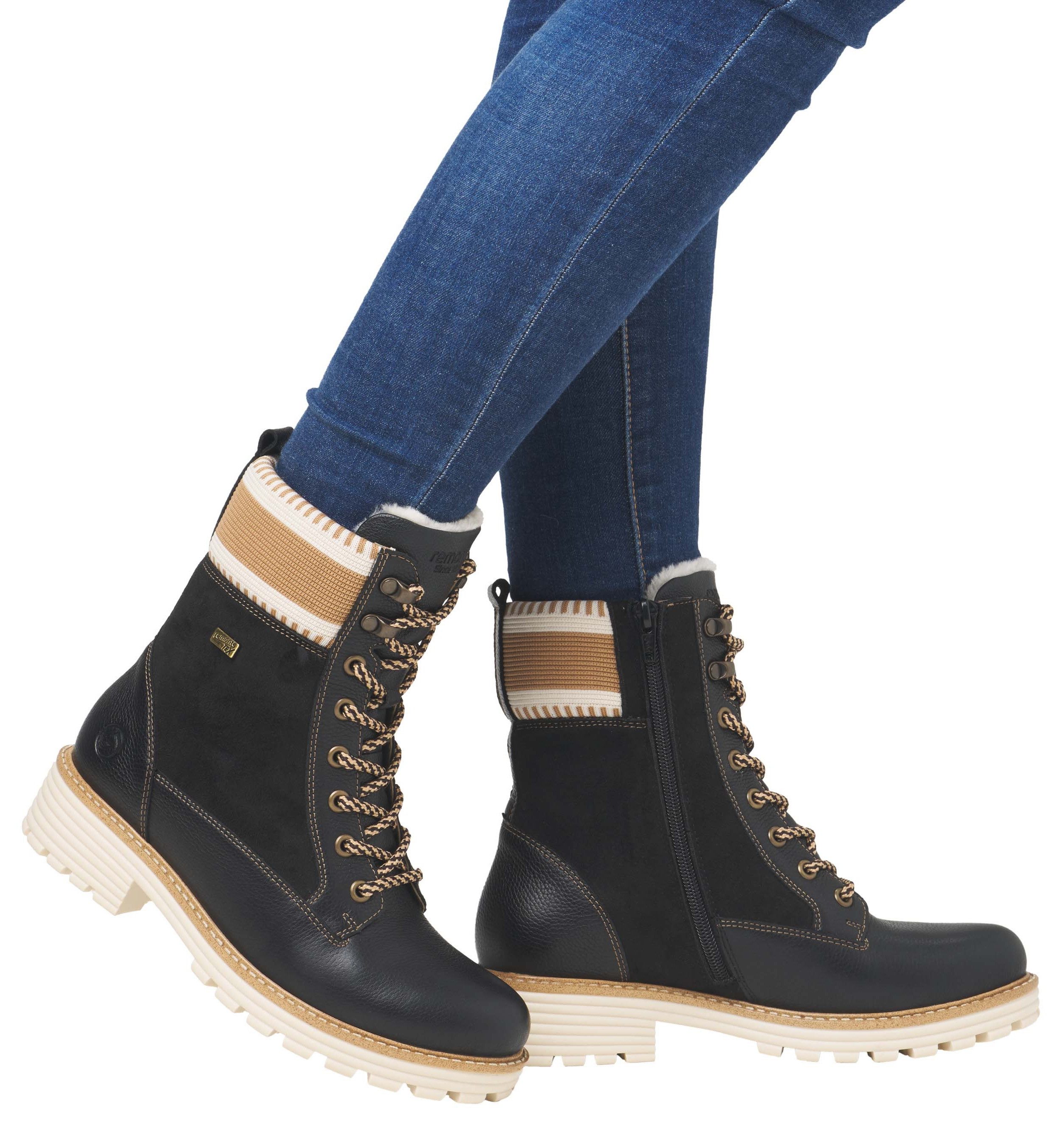Remonte Winterlaarzen Elisabeth Hurley-Collection , veterschoenen, veterschoenen met waterafstotende tex-membraan