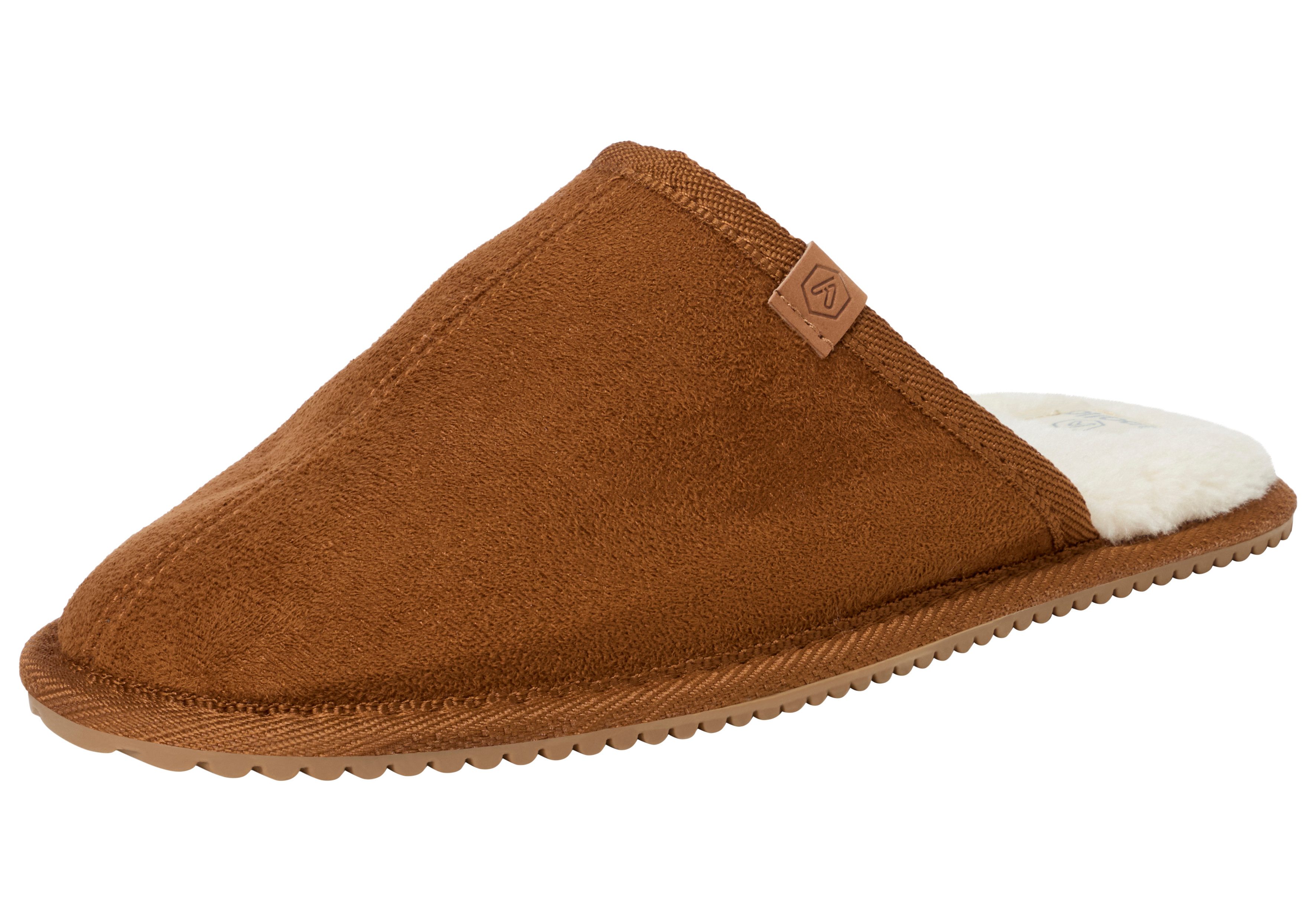 Apollo Pantoffels van suède-imitatie met rubberen zool (2-delig)
