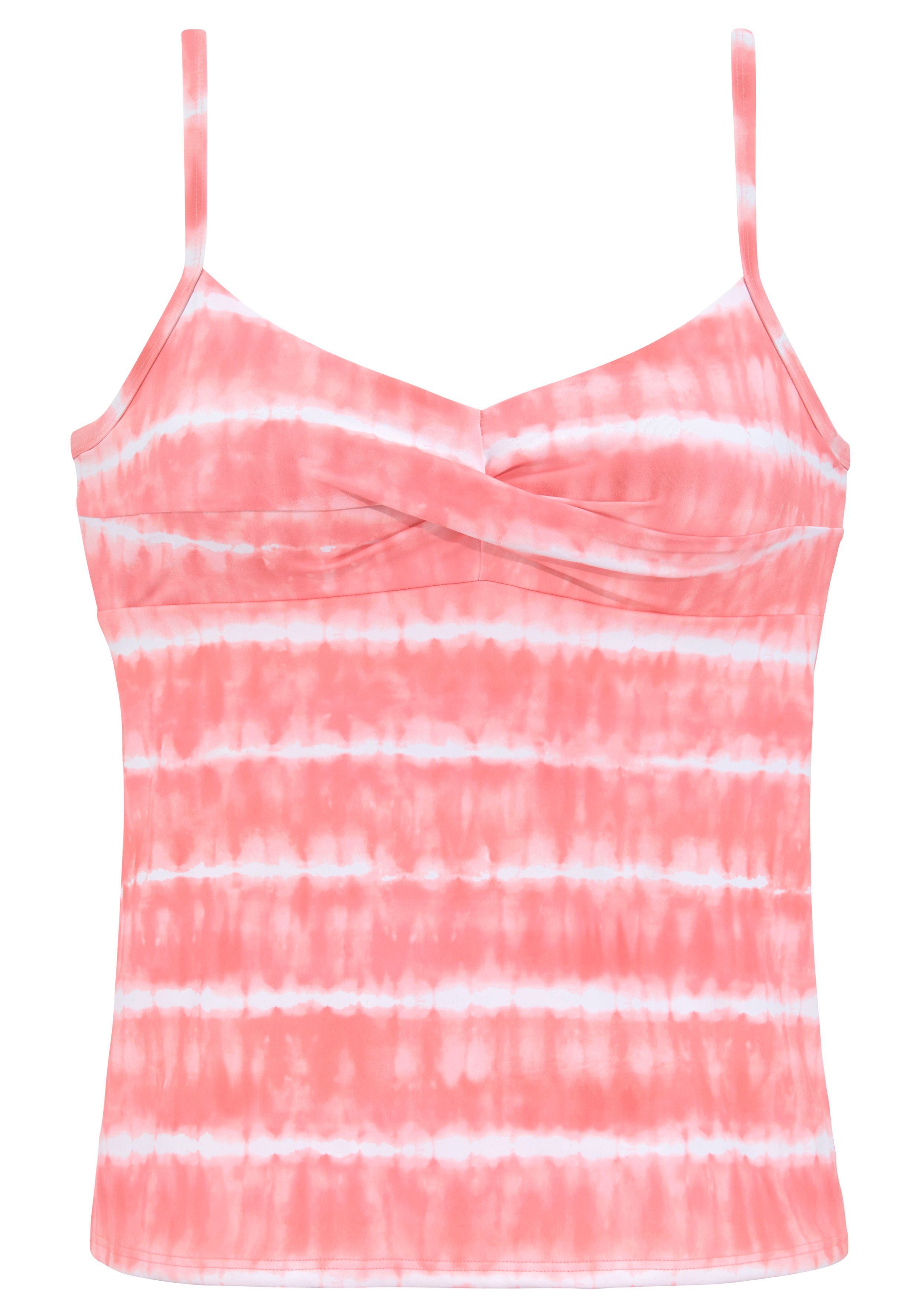 s.Oliver RED LABEL Beachwear Tankinitop met beugels Enja met batikprint en wikkel-look