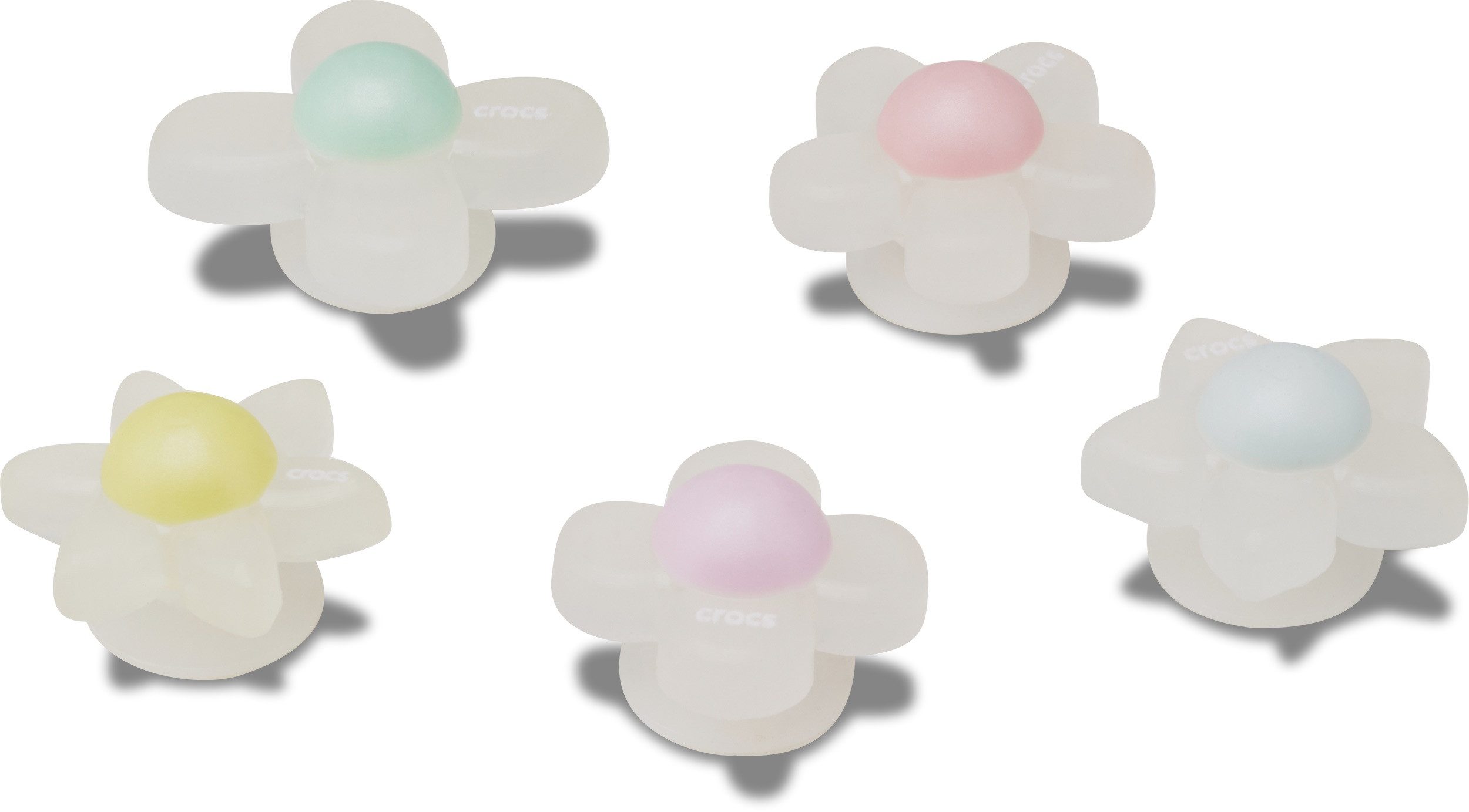 Crocs Schoenbutton Jibbitz "Iridescent Flowers" , schoen charms met schitterende glanseffecten (set, 5-delig, Geen speelgoed. Niet geschikt voor kinderen jonger dan 3 jaar)
