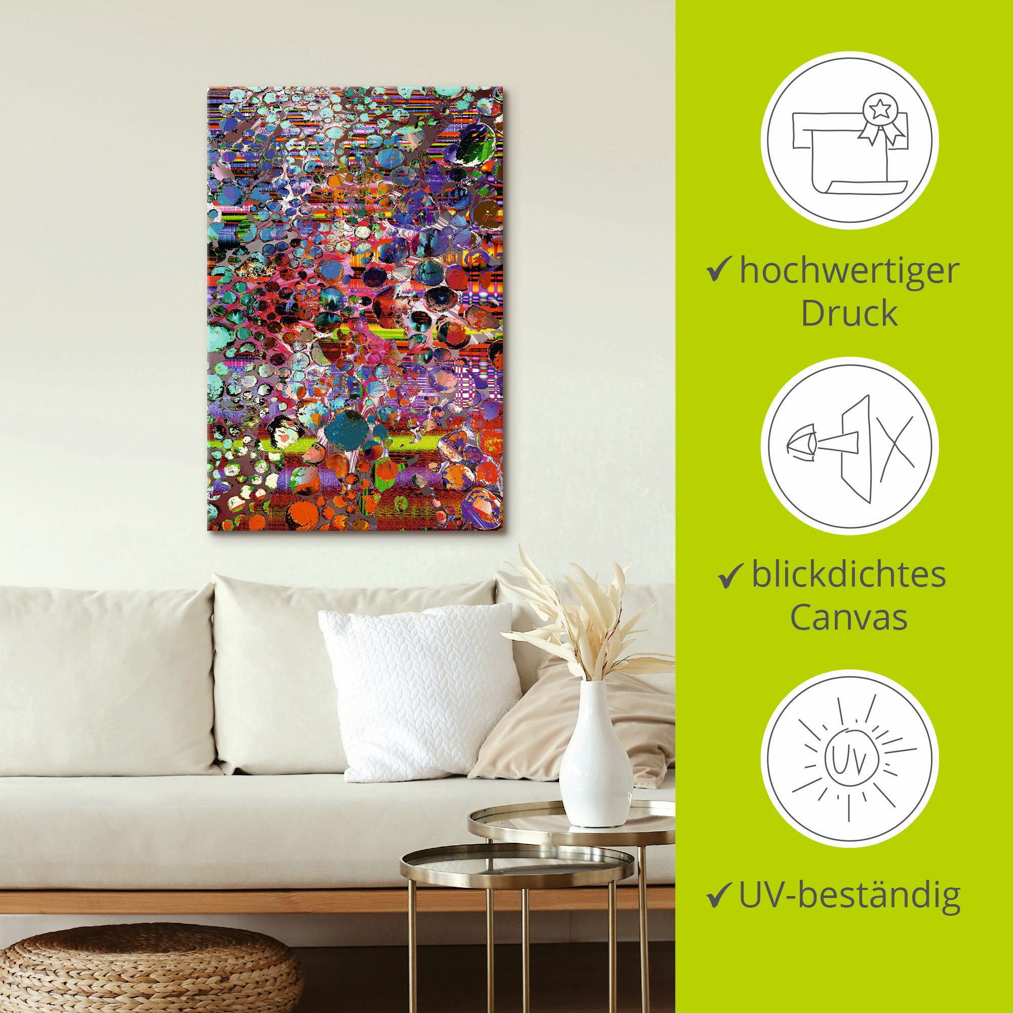 Artland Artprint op linnen Houten hoogland gespannen op een spieraam
