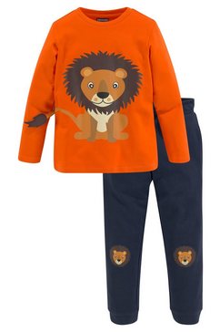 kidsworld shirt  broek met leeuwenprint en applicatie (2-delig) rood