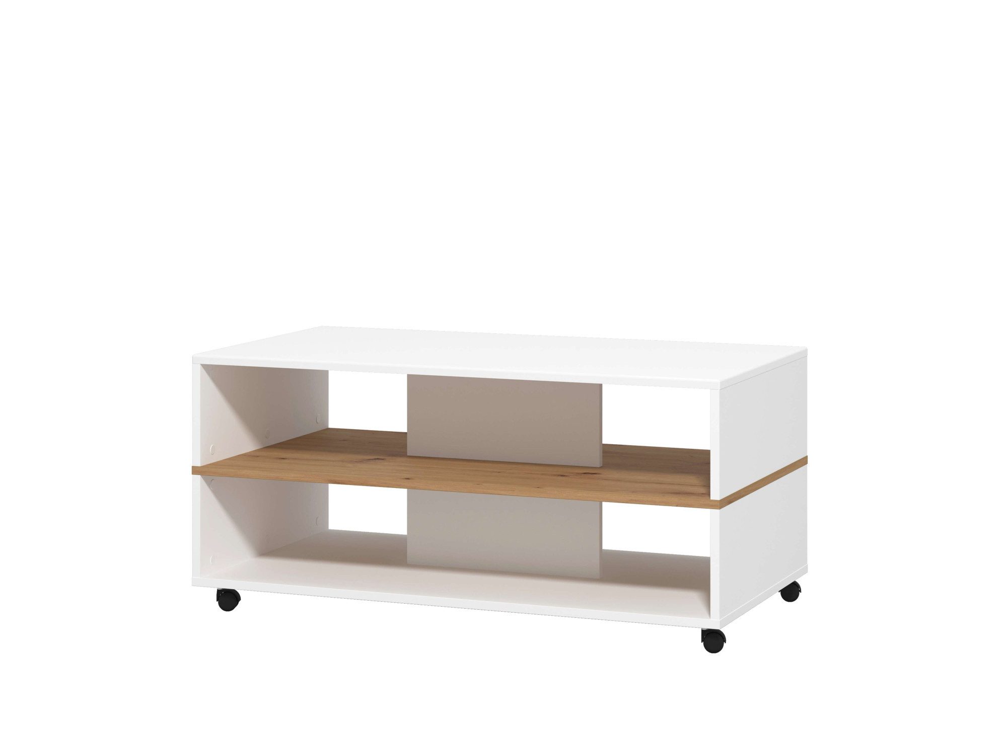 Home affaire Salontafel Savio salontafel, 101 cm, in trendy kleuren, modern met plank, rechthoekig, artisan eik, ideaal voor kleine ruimtes
