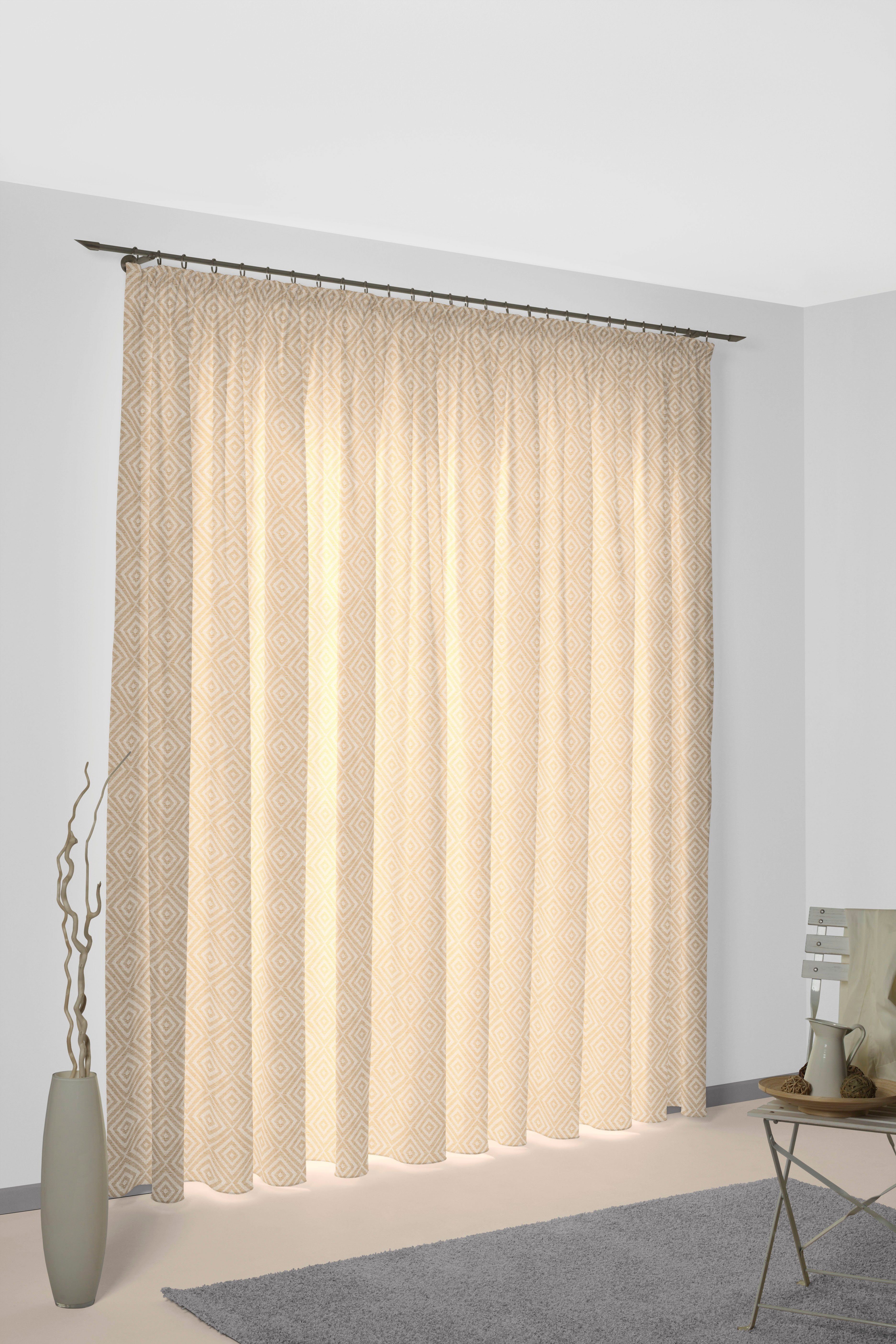 Wirth Gordijn Telfort (1 stuk) kant & klaar gordijnen maat 132 cm x 225 cm goud