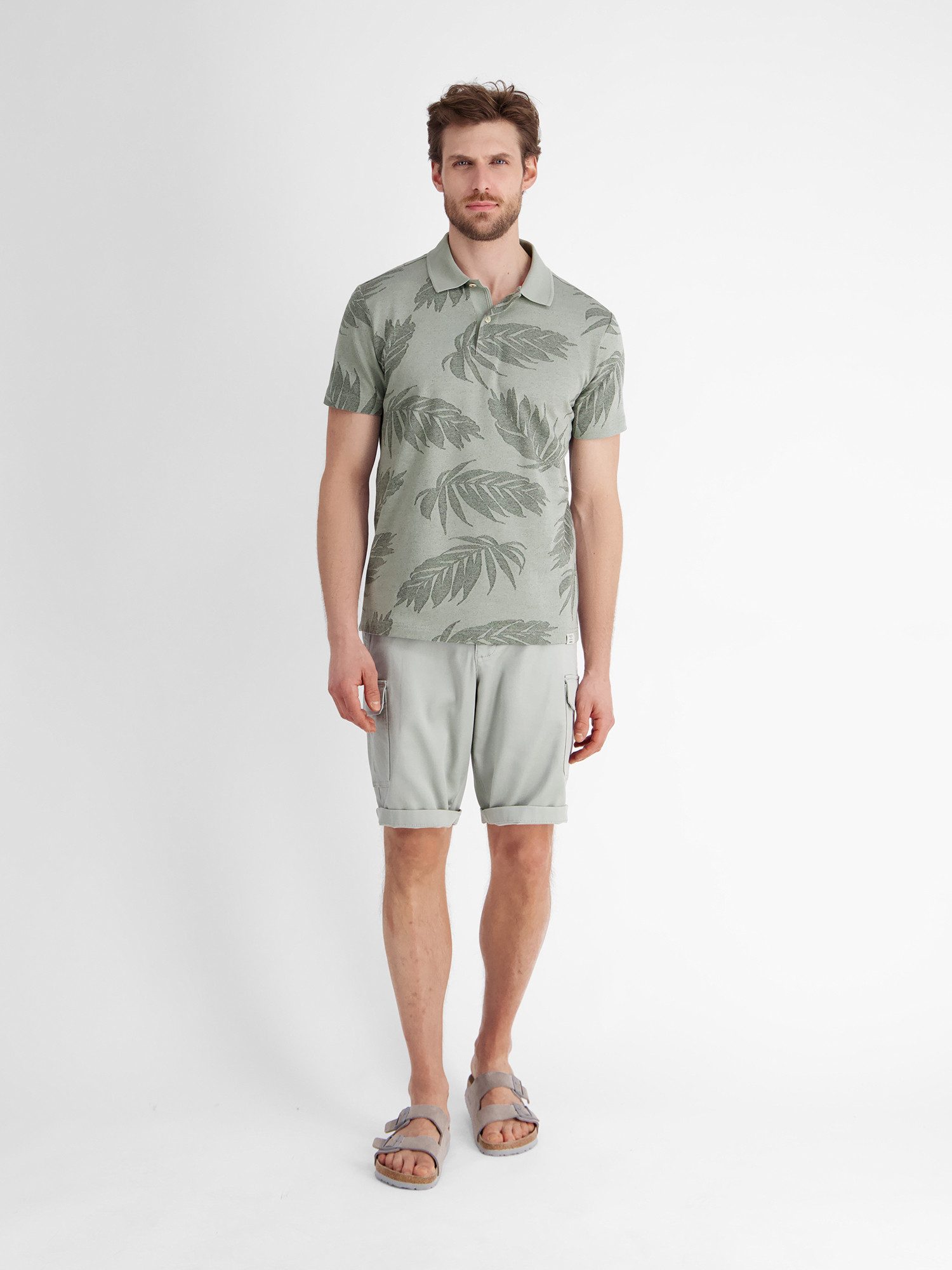 Lerros Poloshirt LERROS jacquard poloshirt voor heren